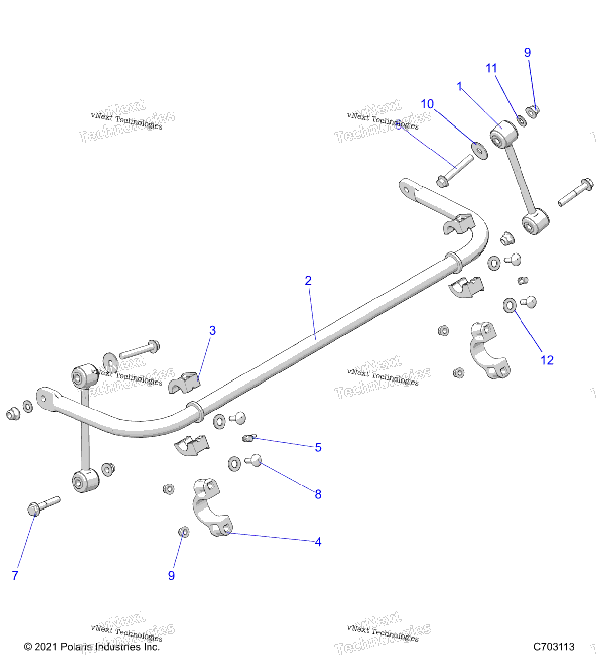 Suspension, Stabilizer Bar, Rear