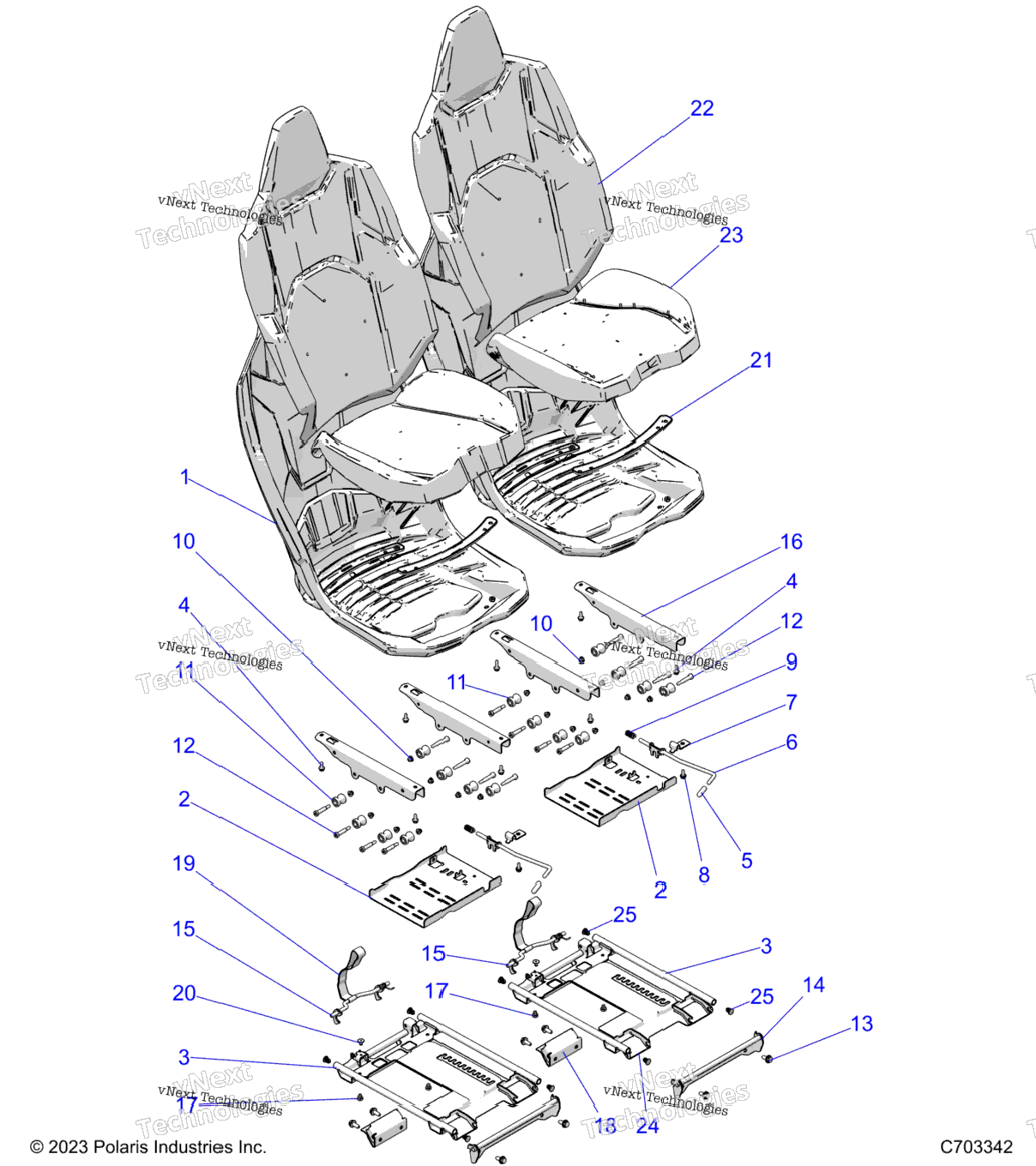 Body, Seat Asm. And Slider, Front