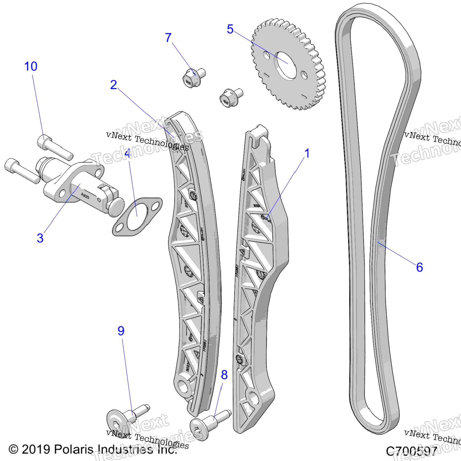 Engine, Cam Chain And Tensioner