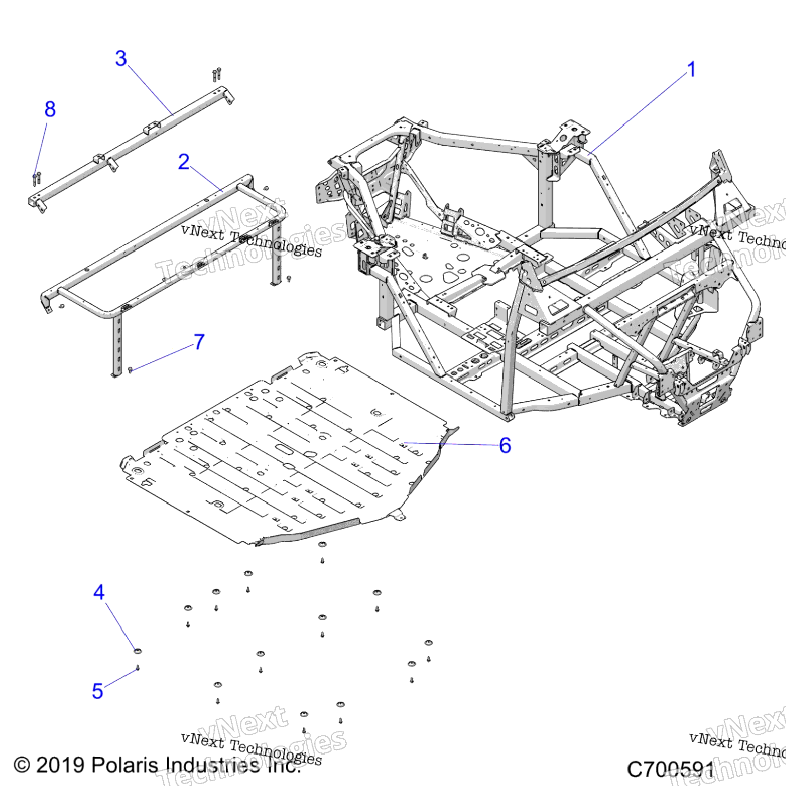 Chassis, Main Frame Drive Train, Clutch Cover & Ducting