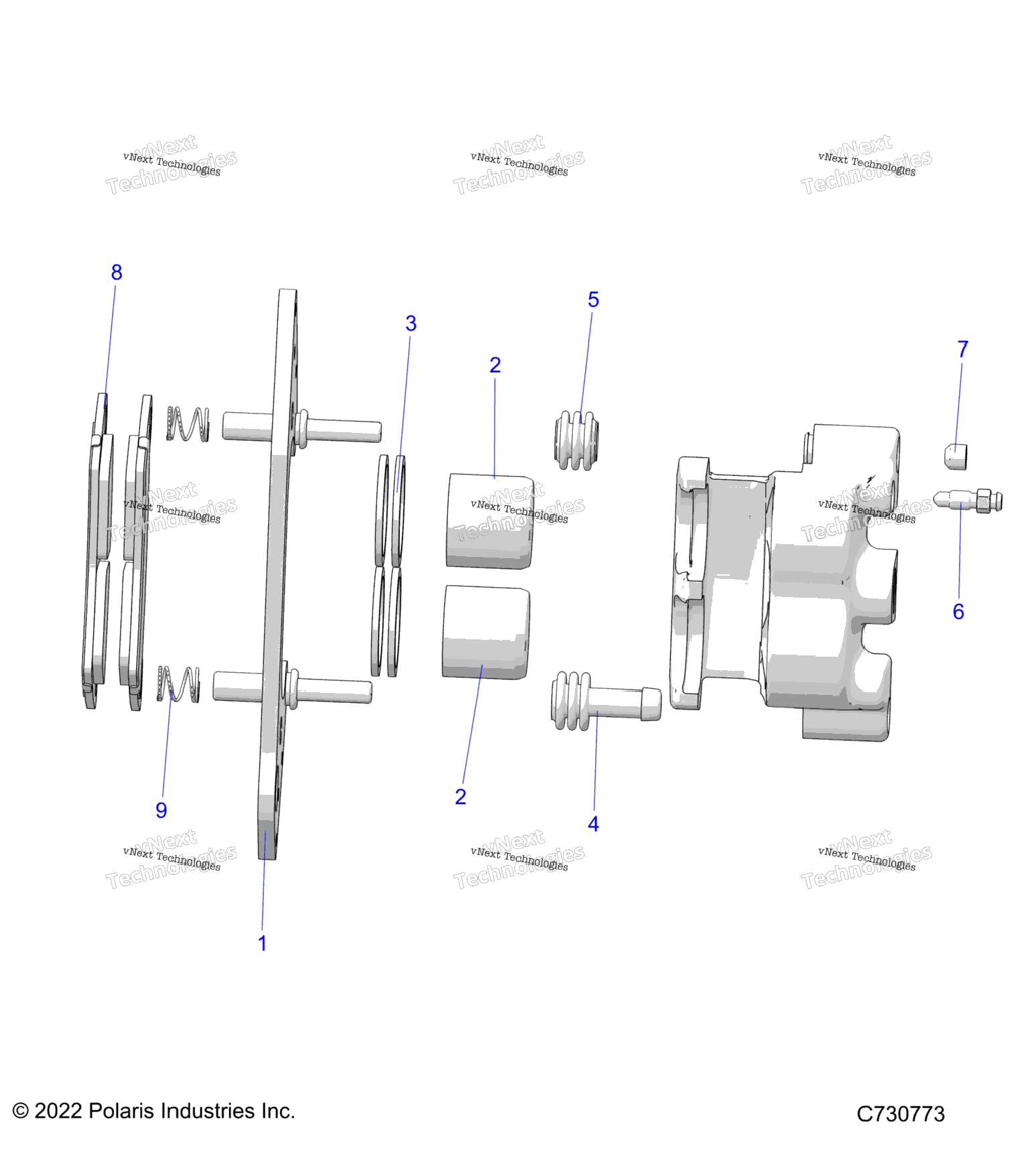 Brakes, Rear Caliper - R23rse99a9B9AjBjAkBkAxBx