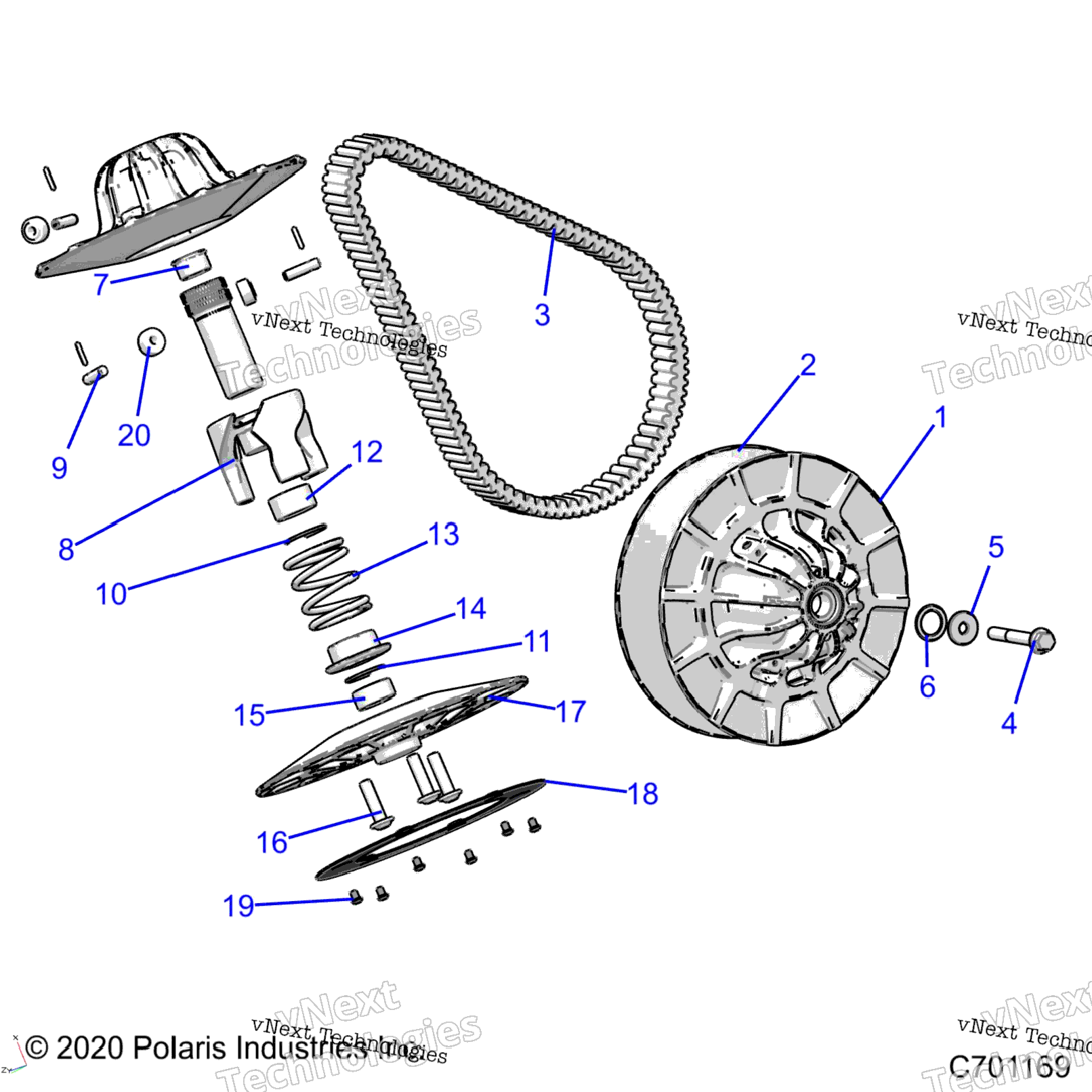 Drive Train, Secondary Clutch - R23rse99a9B9AjBjAkBkAxBx