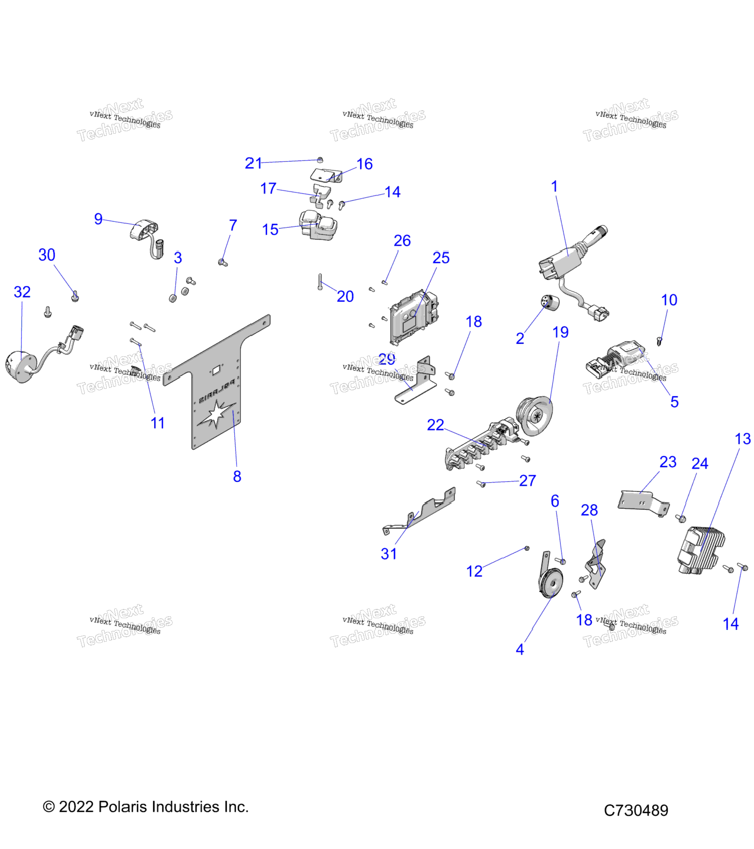 Electrical, Wire Harness Components, And License Plate