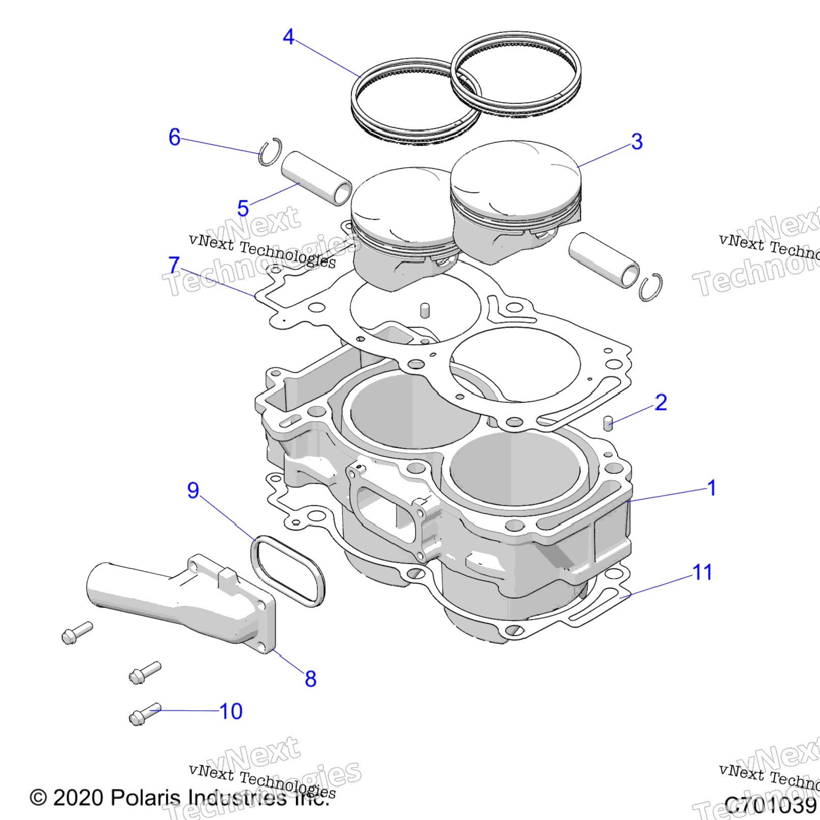 Engine, Cylinder And Piston Engine, Crankcase And Crankshaft