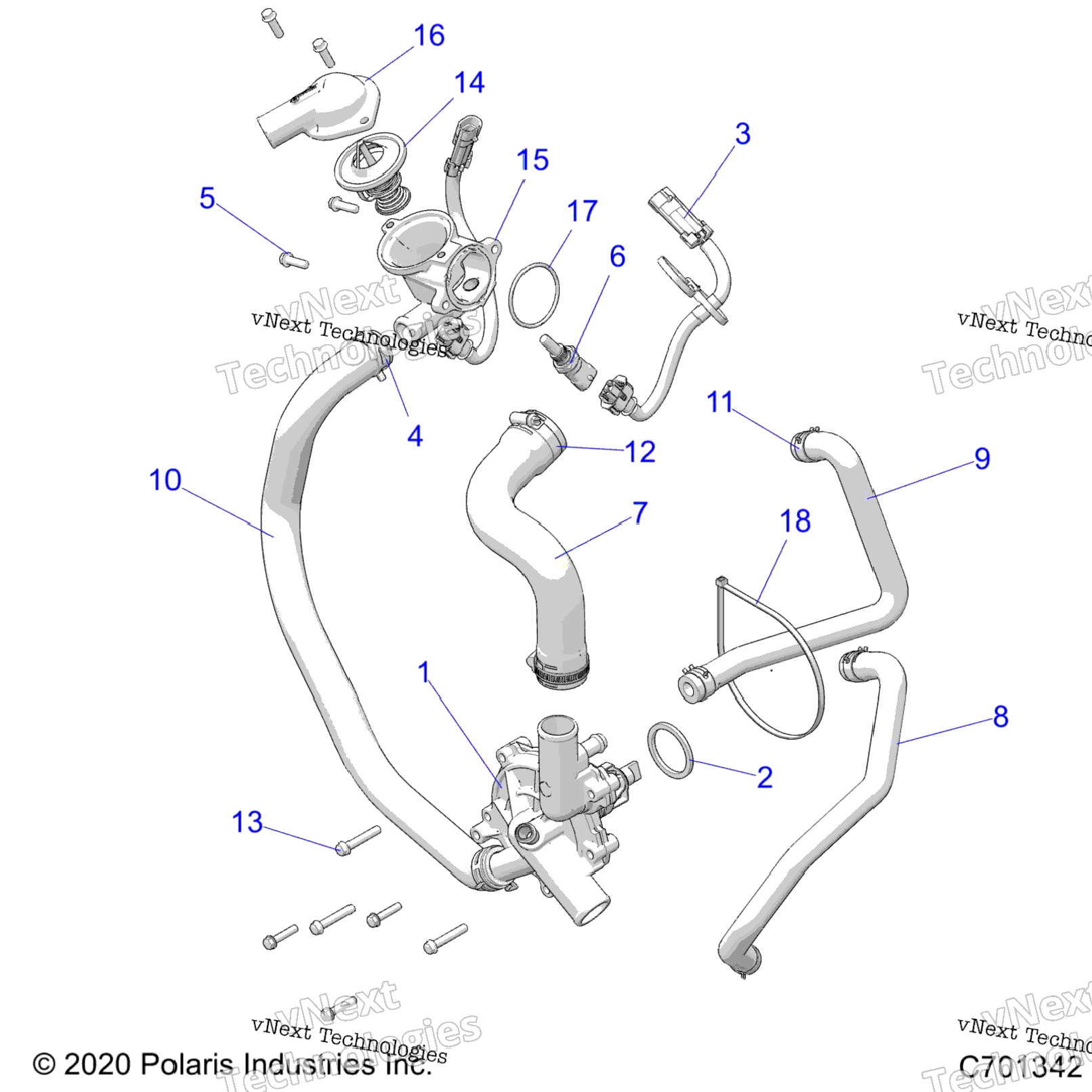 Engine, Waterpump And Bypass