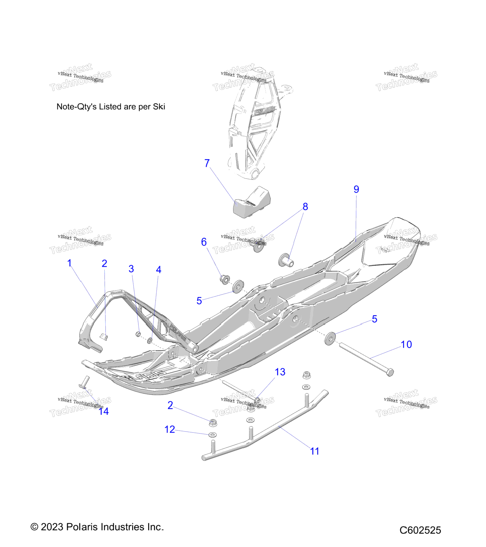 Steering, Ski Asm