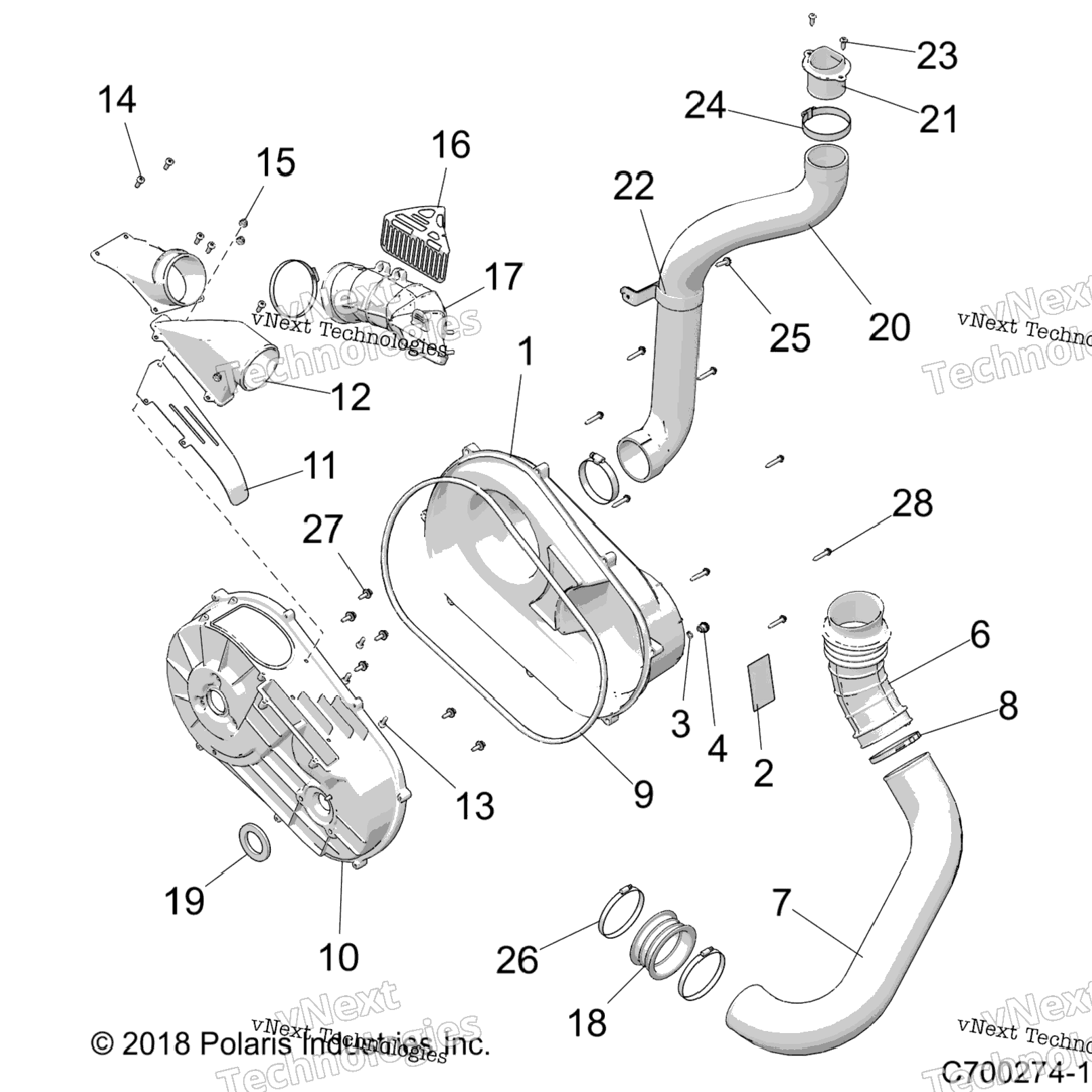 Drive Train, Clutch Cover And Ducting Z23n4k99a99B