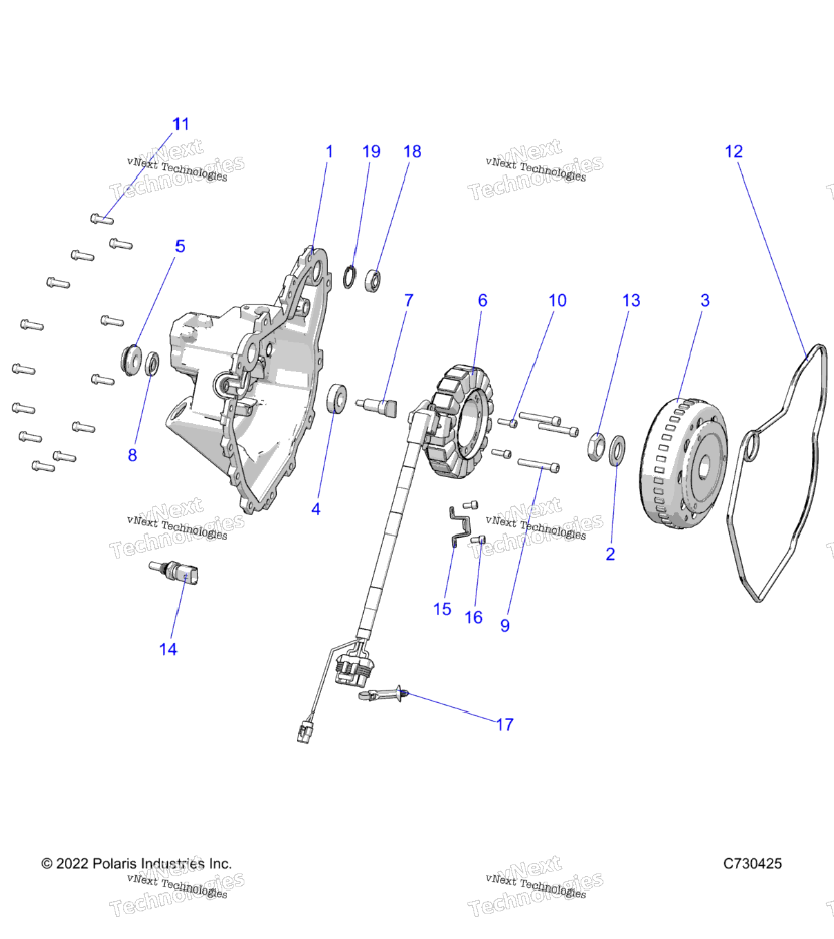 Engine, Stator Cover & Flywheel