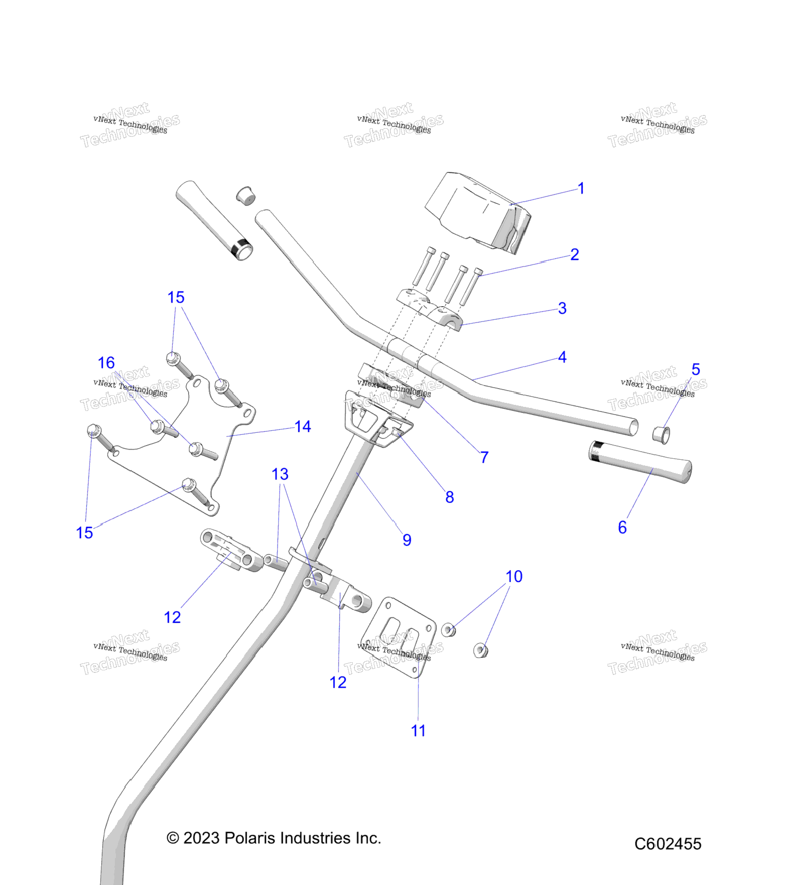 Steering, Hbar, Steering Post, Grips