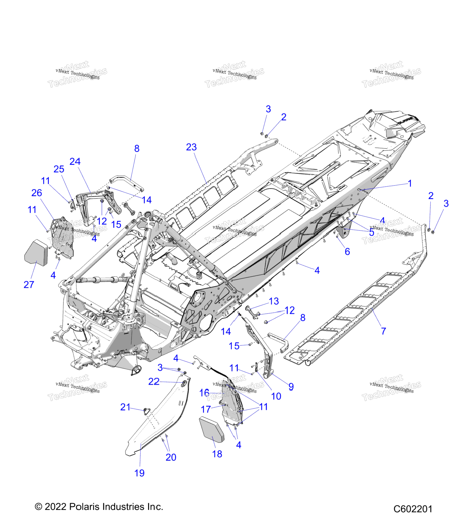 Chassis, Clutch Guard, Footrests, And Running Boards