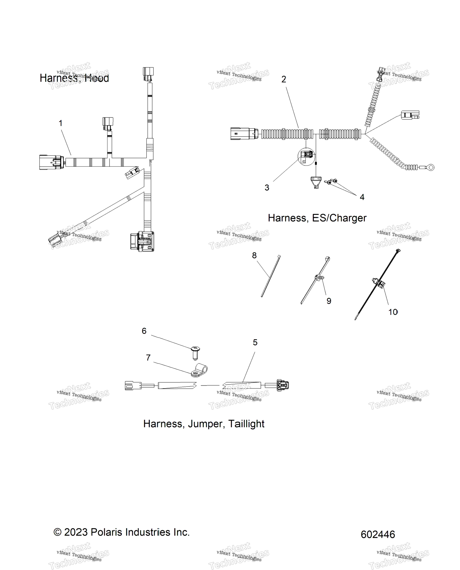 Electrical, Harness, Hood, E.S. Start, Taillight