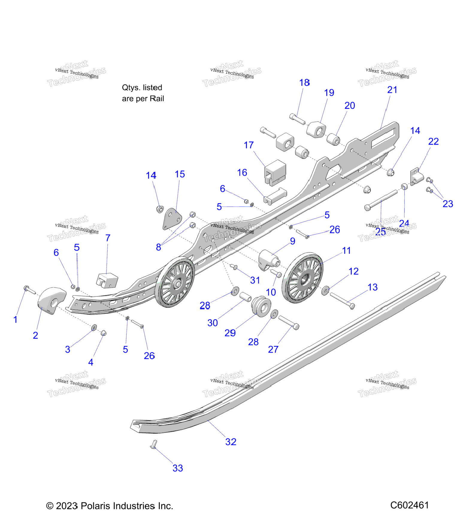 Suspension, Rail Beam, LhRh