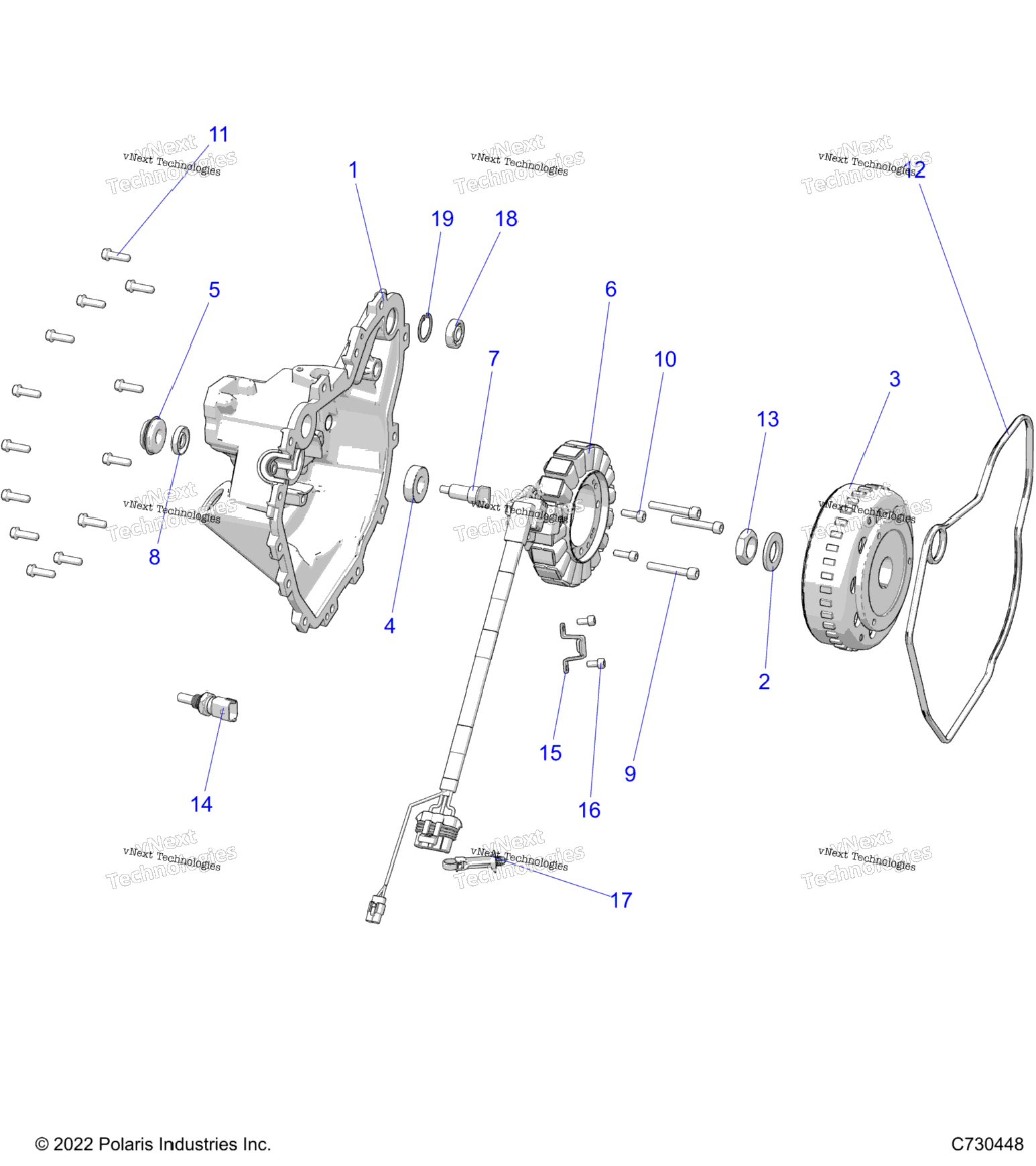 Engine, Stator Cover & Flywheel