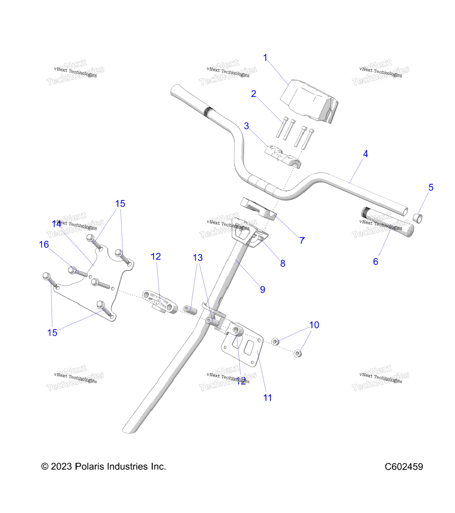 Steering, Hbar, Steering Post, Grips