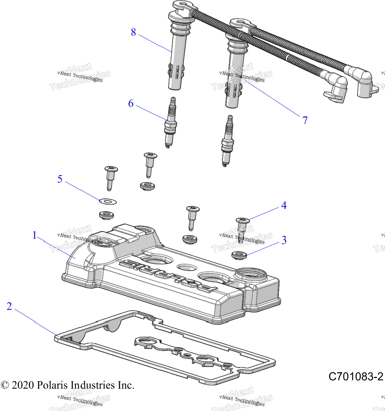 Engine, Valve Cover, Sparkplugs & Wires