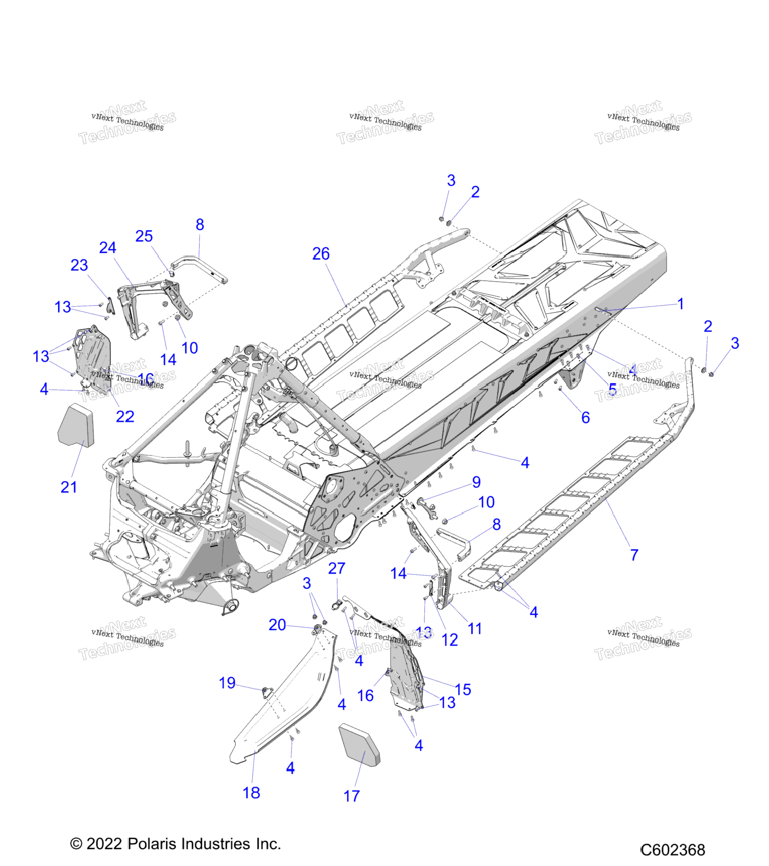 Chassis, Clutch Guard, Footrests, And Running Boards