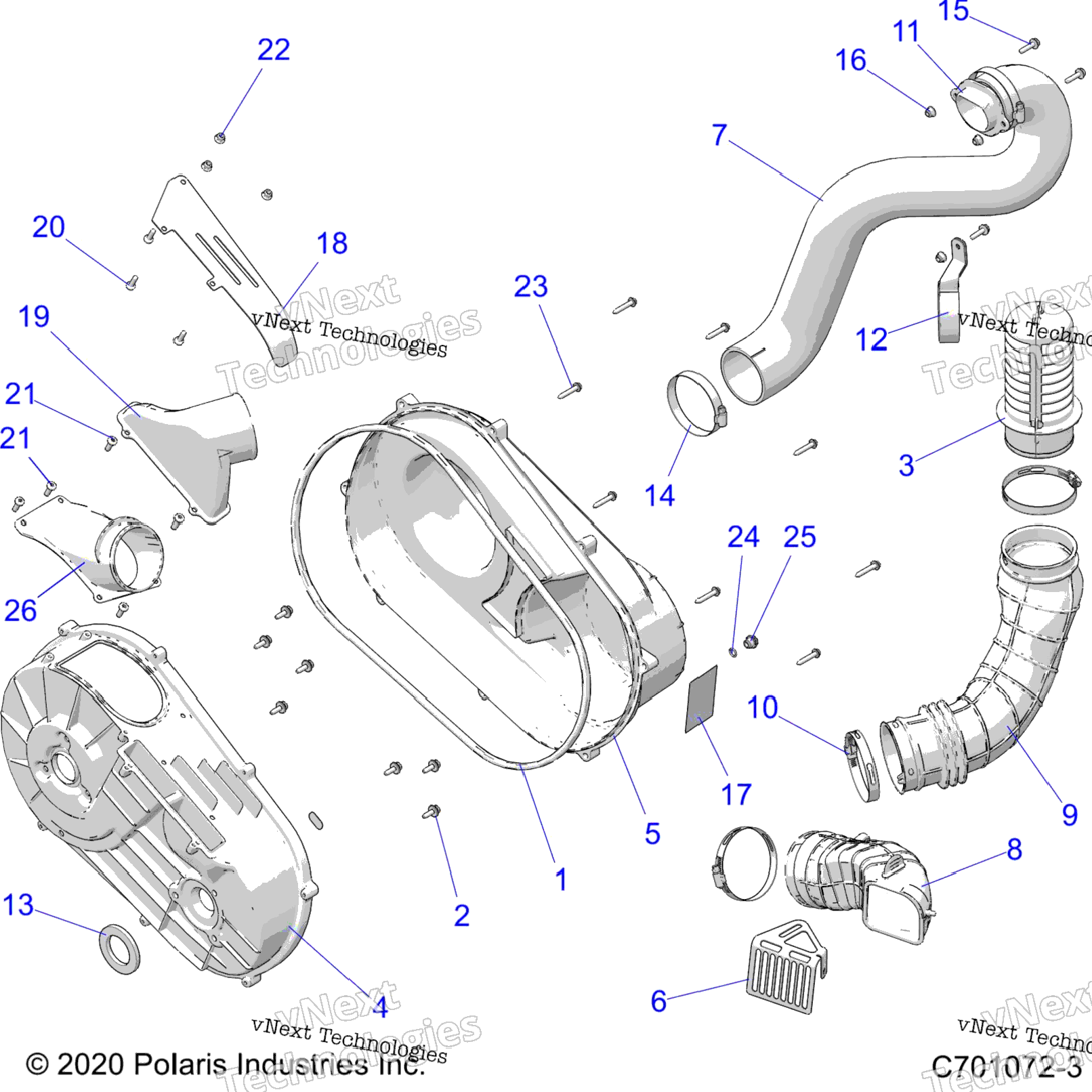 Drive Train, Clutch Cover And Ducting