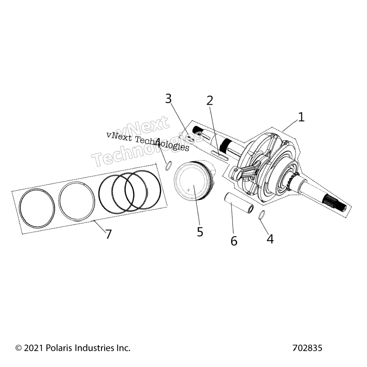 Engine, Crankshaft, Connecting Rod And Piston