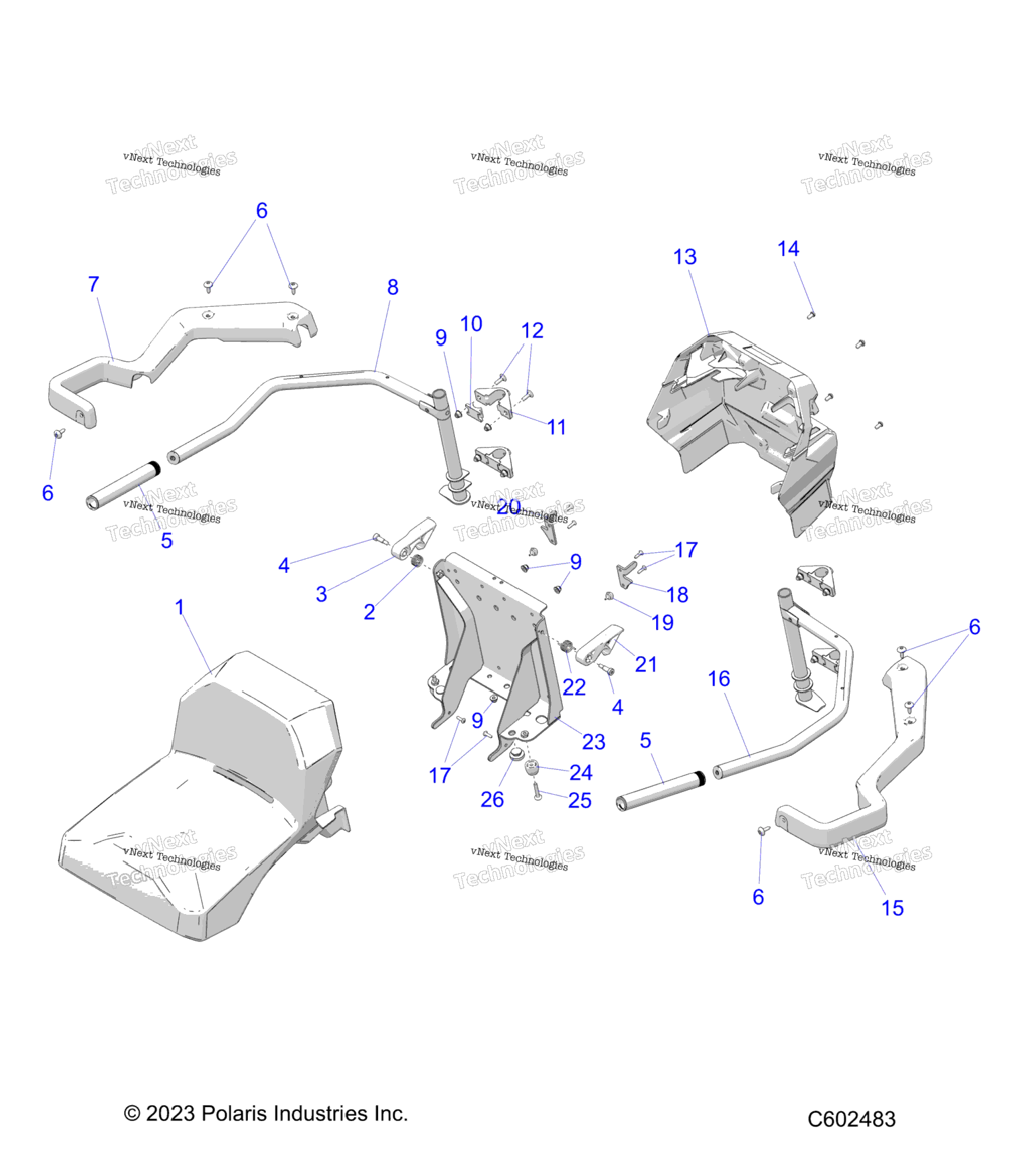 Body, Passenger Seat & Arm Rest Asm