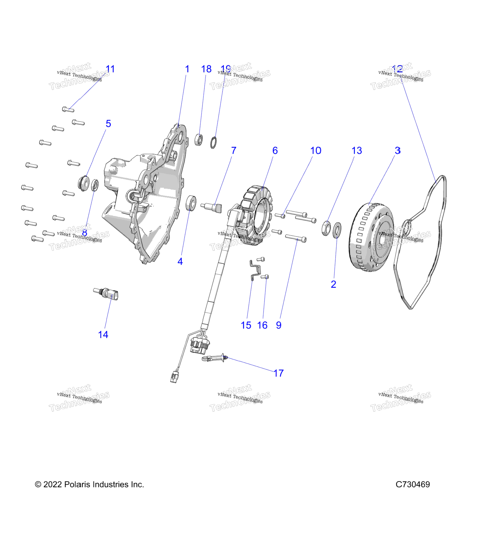 Engine, Stator Cover & Flywheel