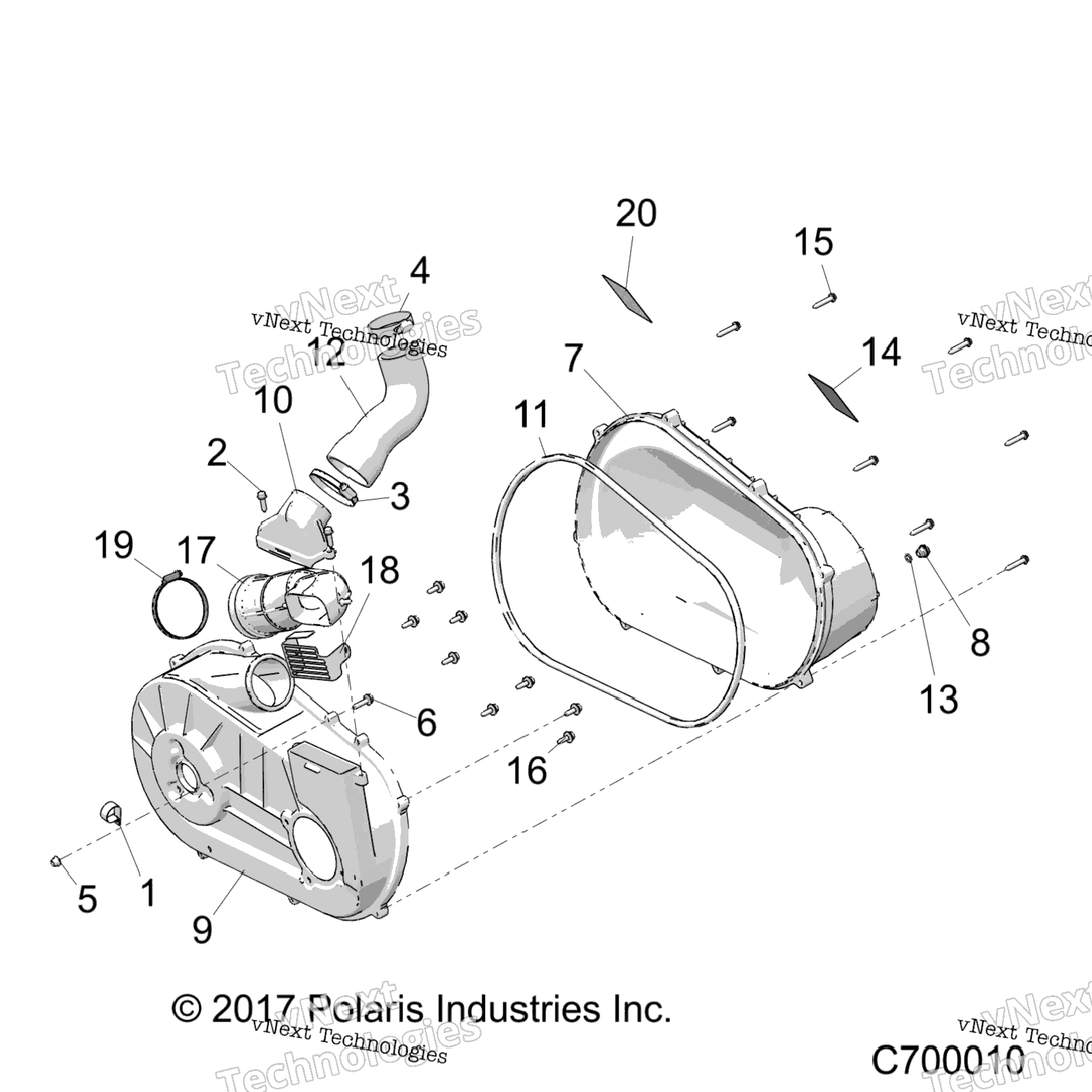 Drive Train, Clutch Cover & Ducting