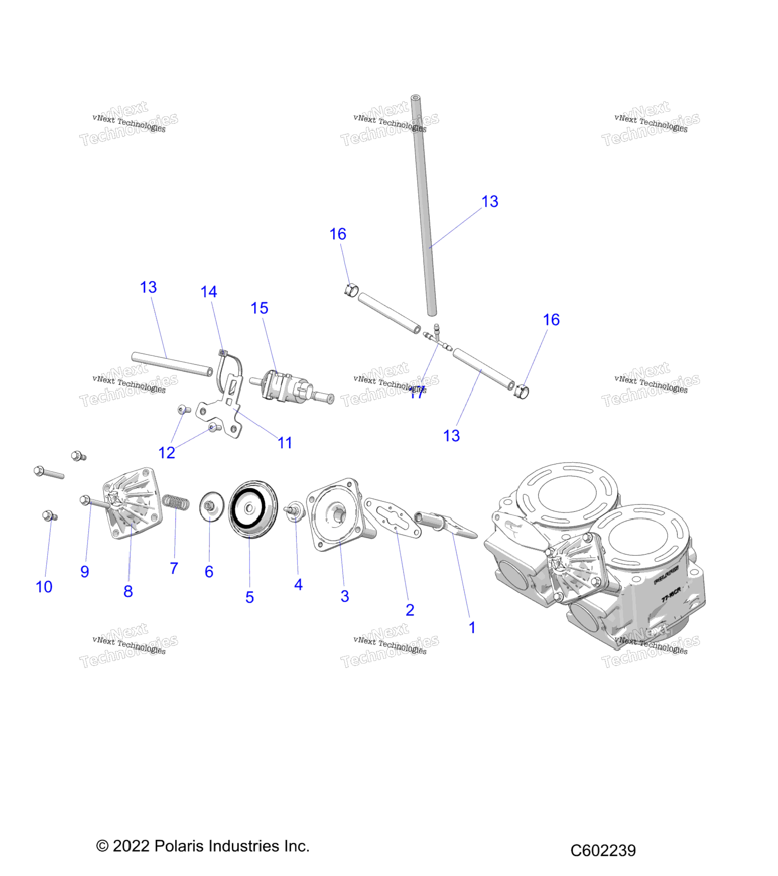 Engine, Exhaust Valves & Solenoid