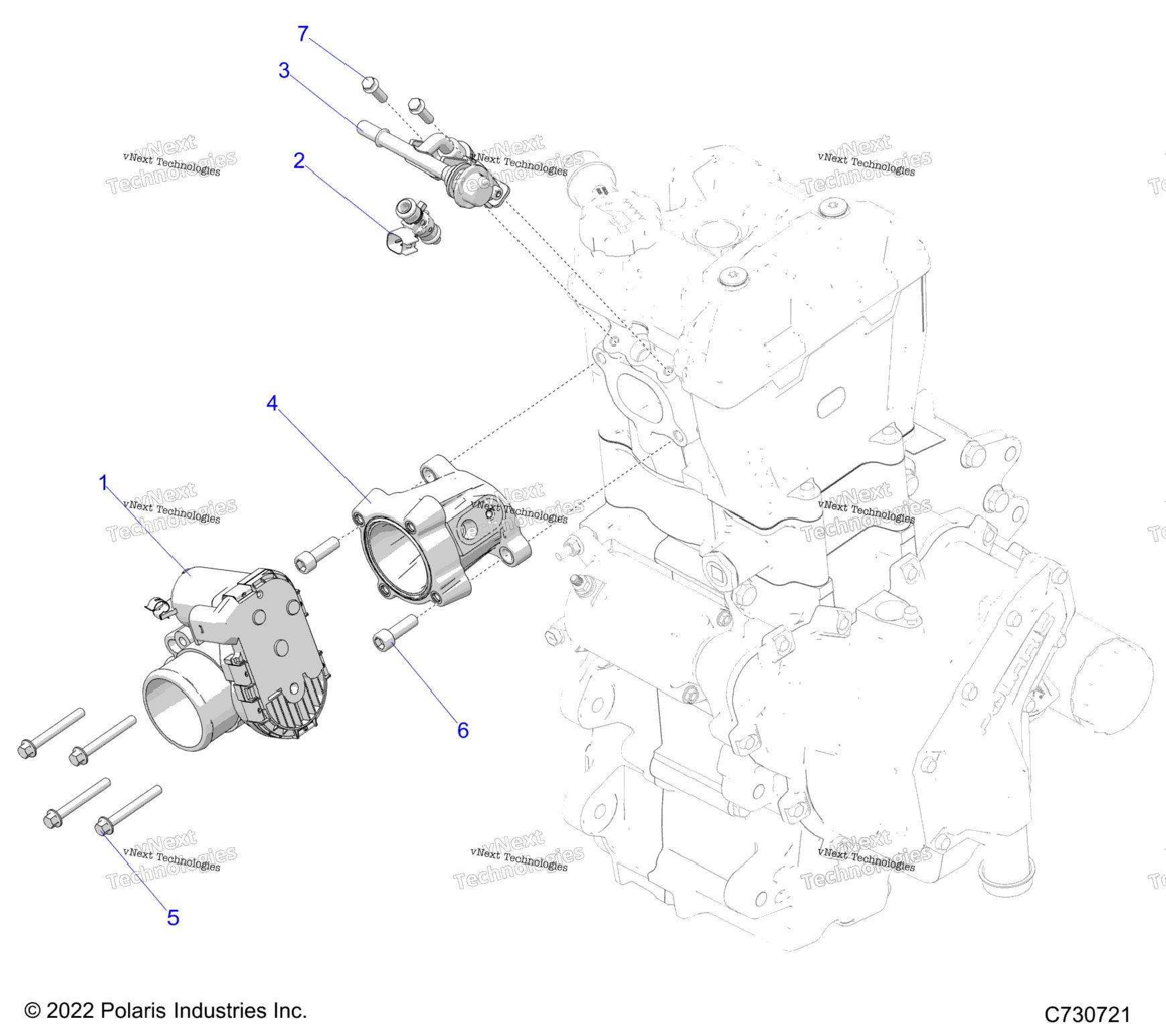 Engine, Throttle Body & Fuel Rail