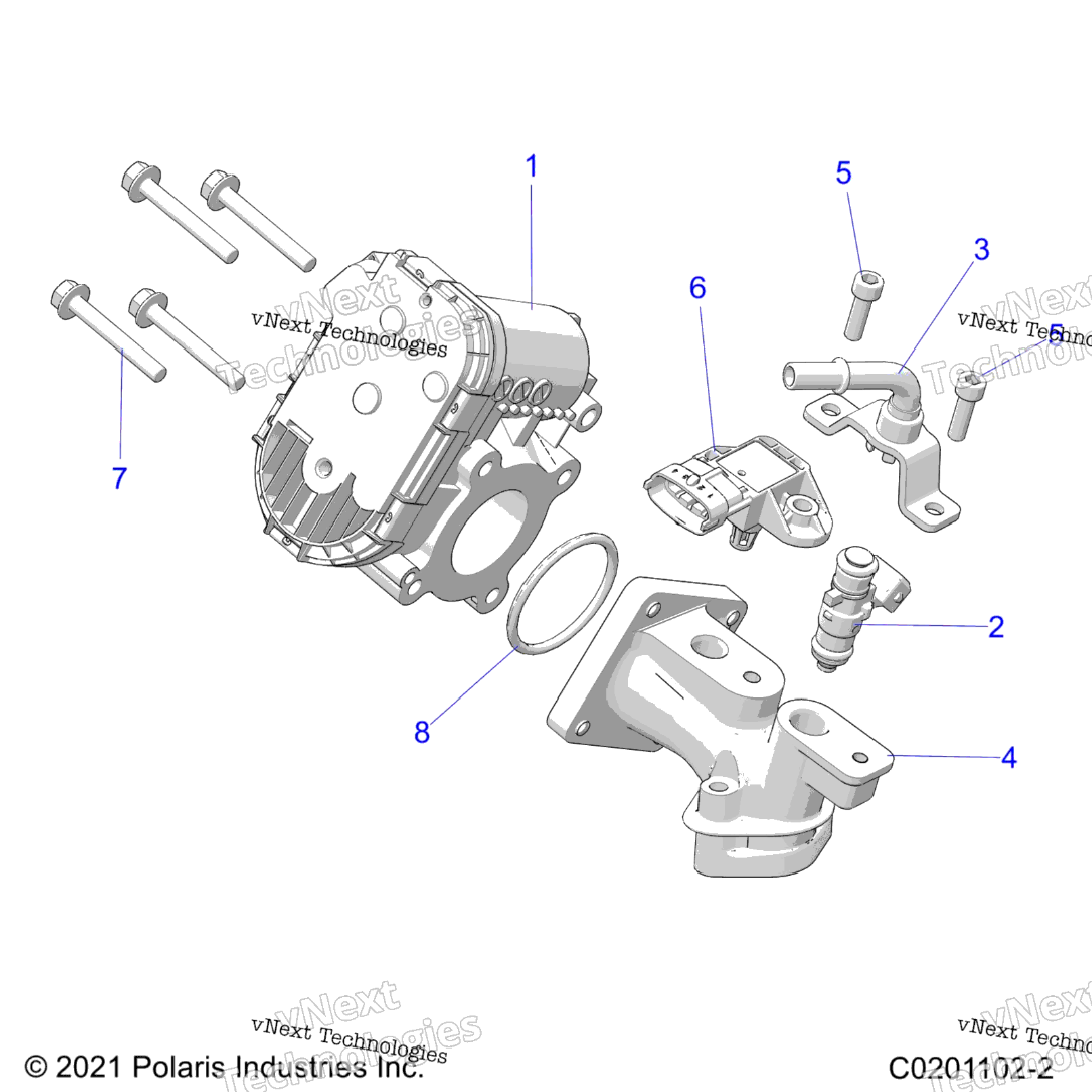 Engine, Throttle Body & Fuel Rail