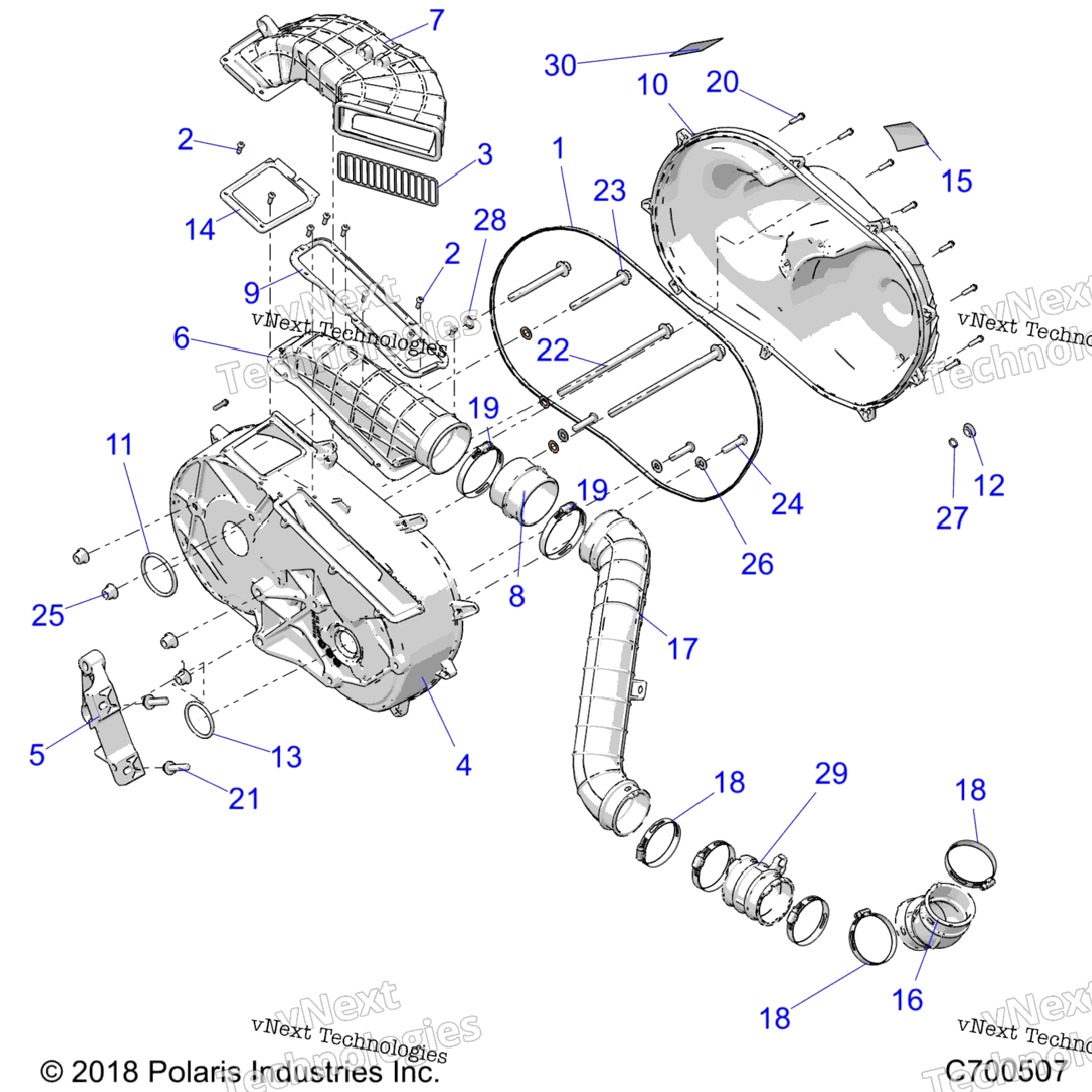 Drive Train, Clutch Cover And Ducting