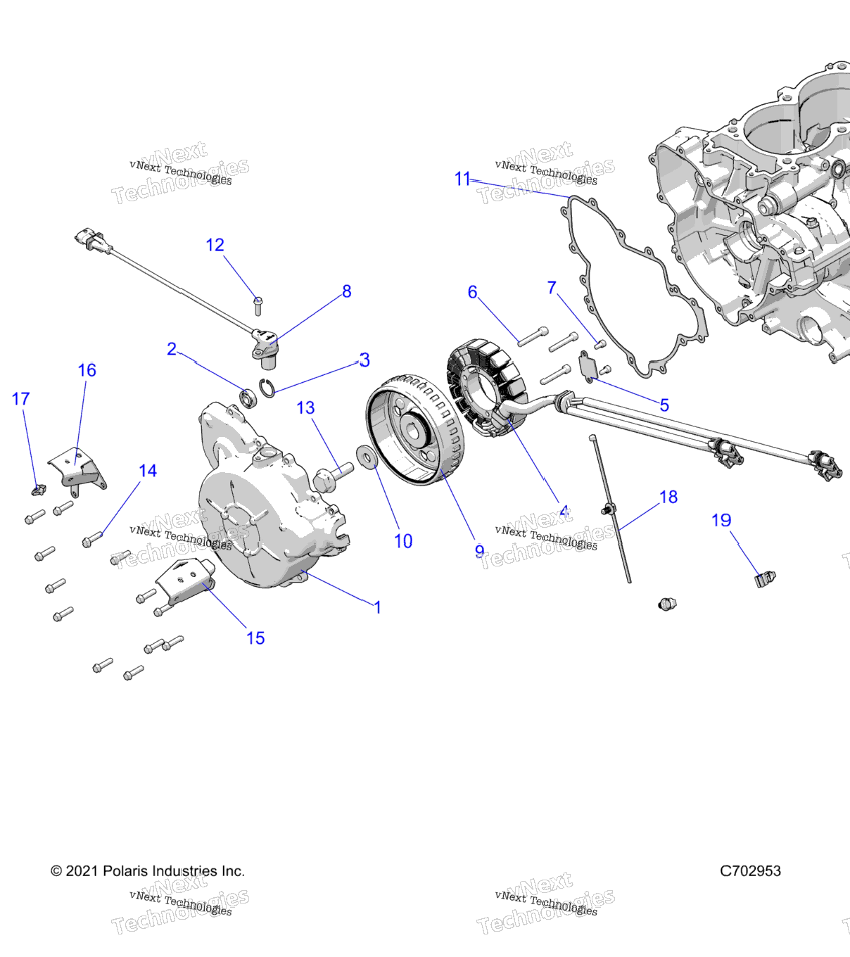 Engine, Stator And Flywheel