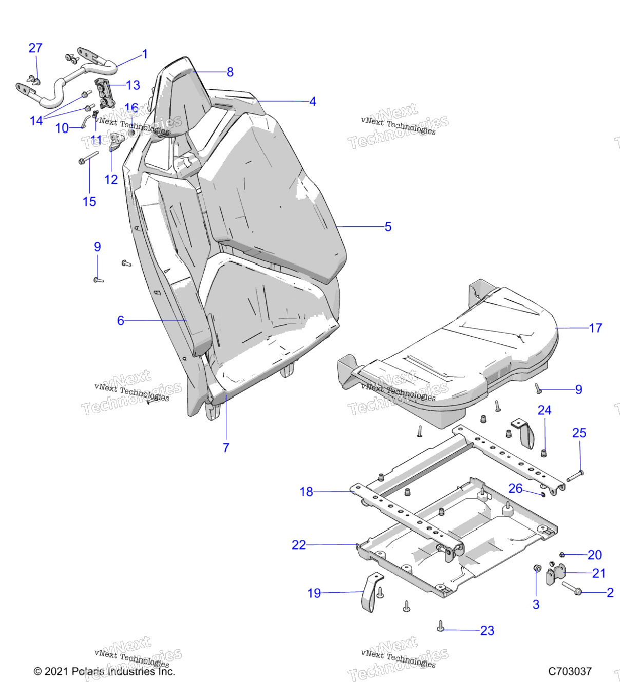 Body, Seat Asm., Rear