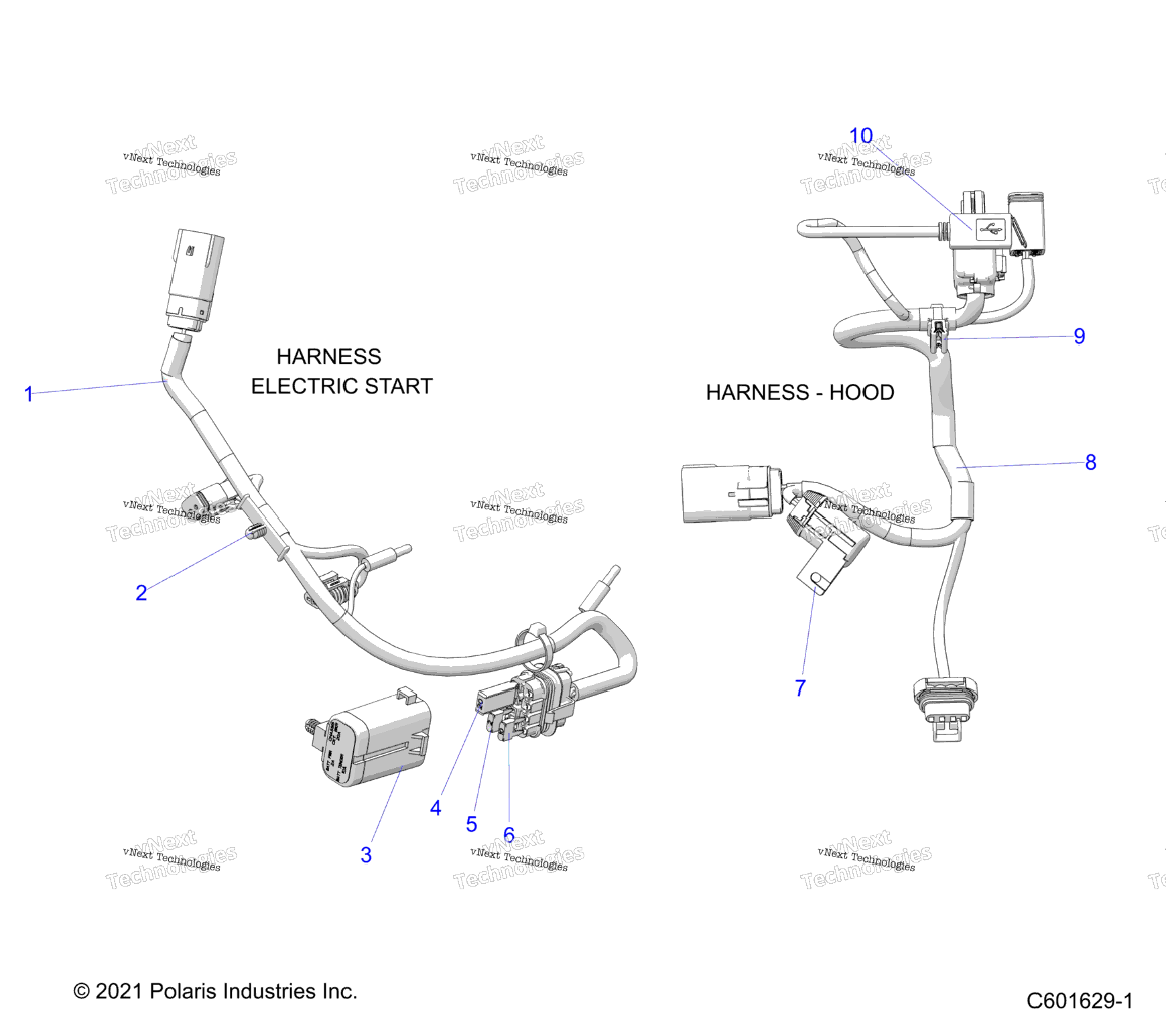 Electrical, Wire Harness, Hood, Elec. Start