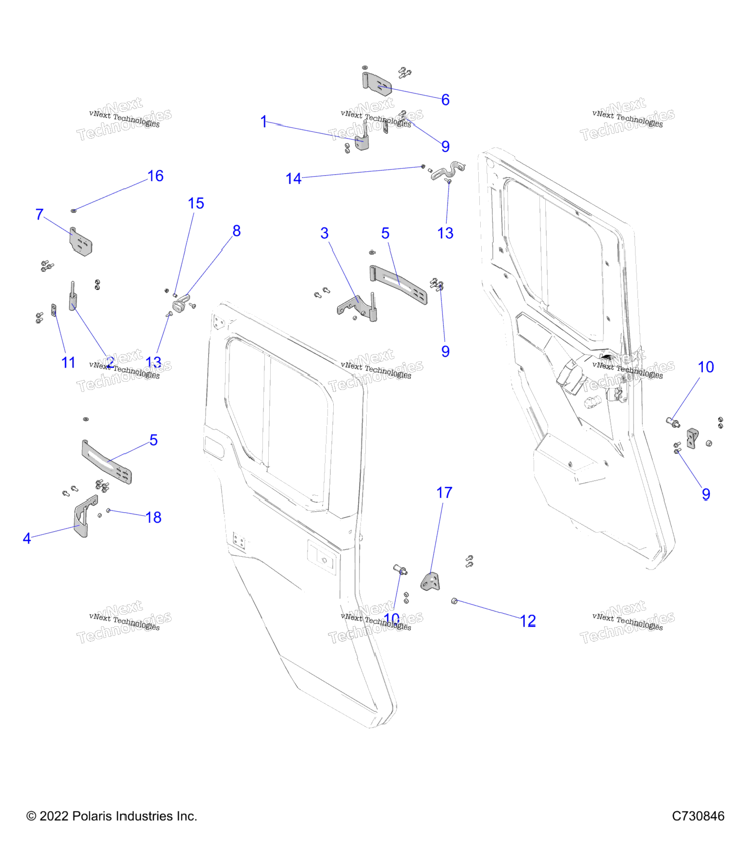 Body, Door, Rear, Mounting