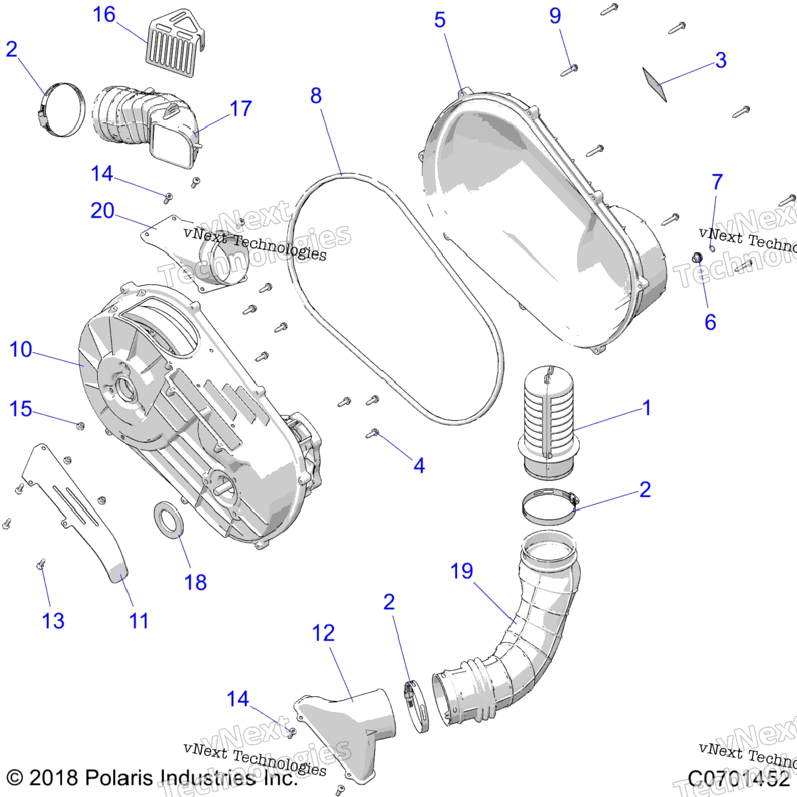 Drive Train, Clutch Cover And Ducting