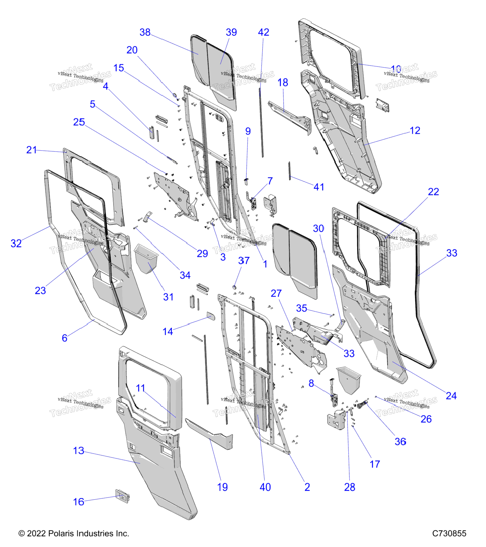 Body, Door, Rear, Crank