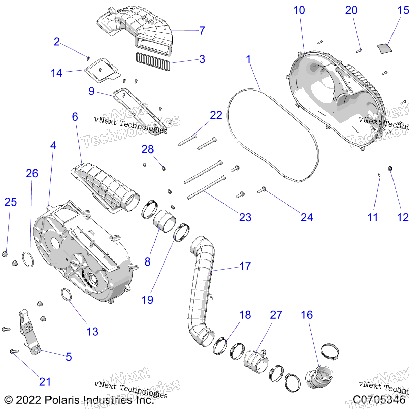 Drive Train, Clutch Cover And Ducting