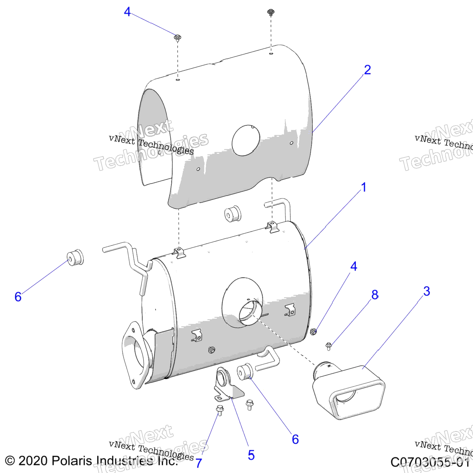 Engine, Exhaust System, Silencer And Related