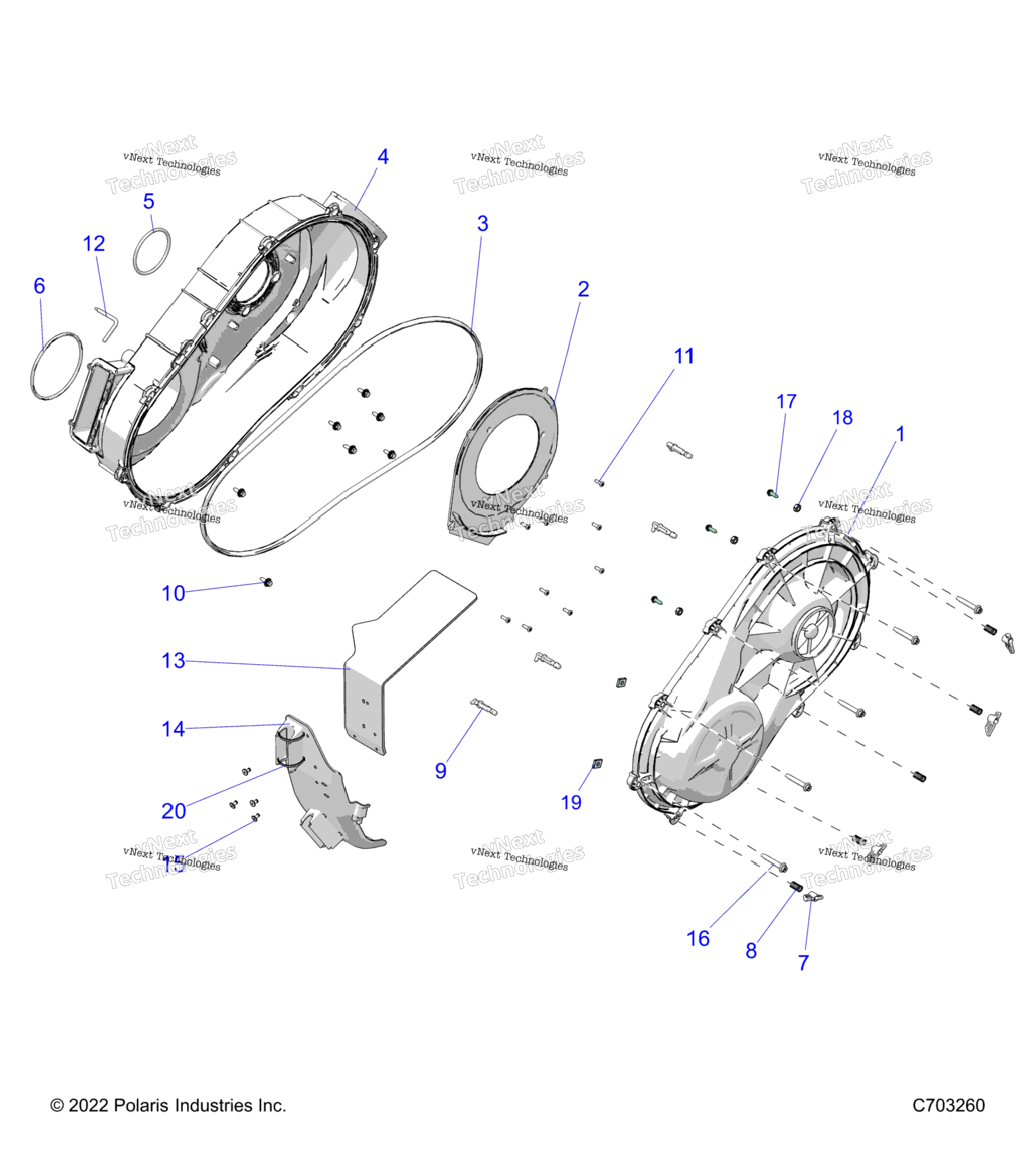 Drive Train, Clutch Cover, InnerOuter