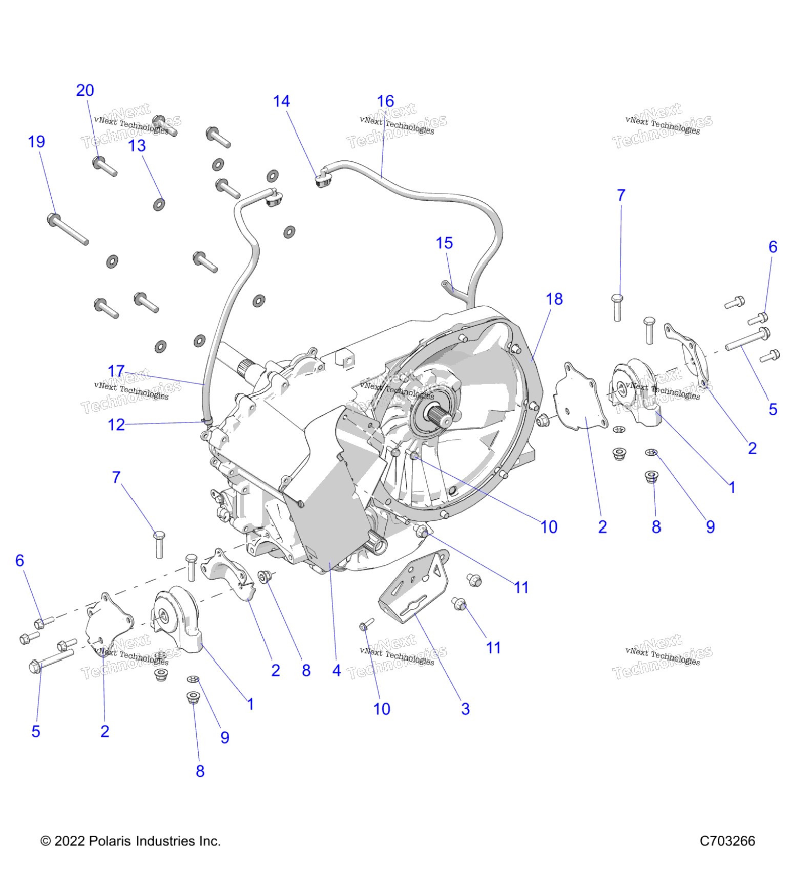 Drive Train, Gearcase, Main, Mounting