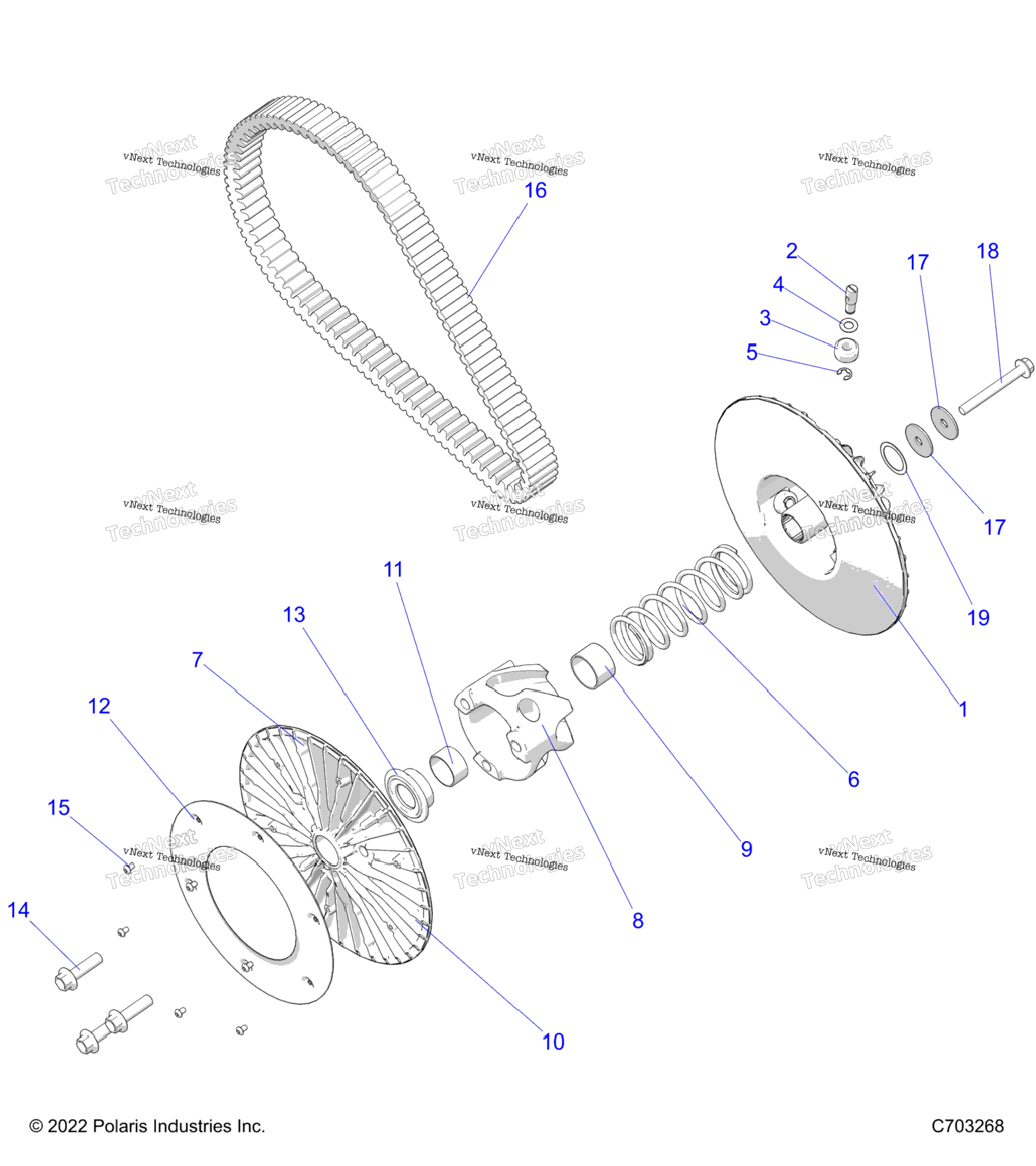 Drive Train, Secondary ClutchBelt