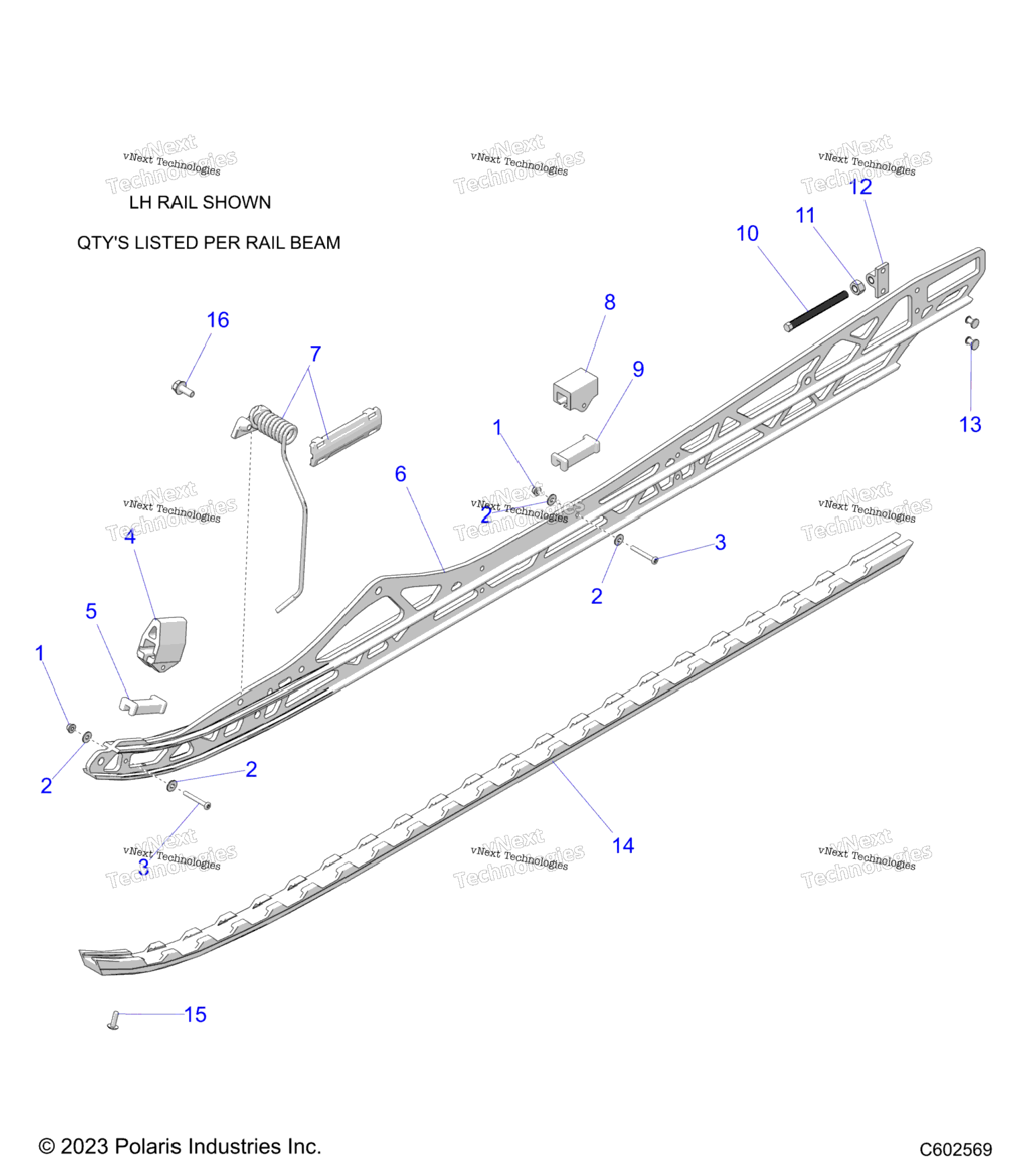 Suspension, Rail Beam Asm, LhRh