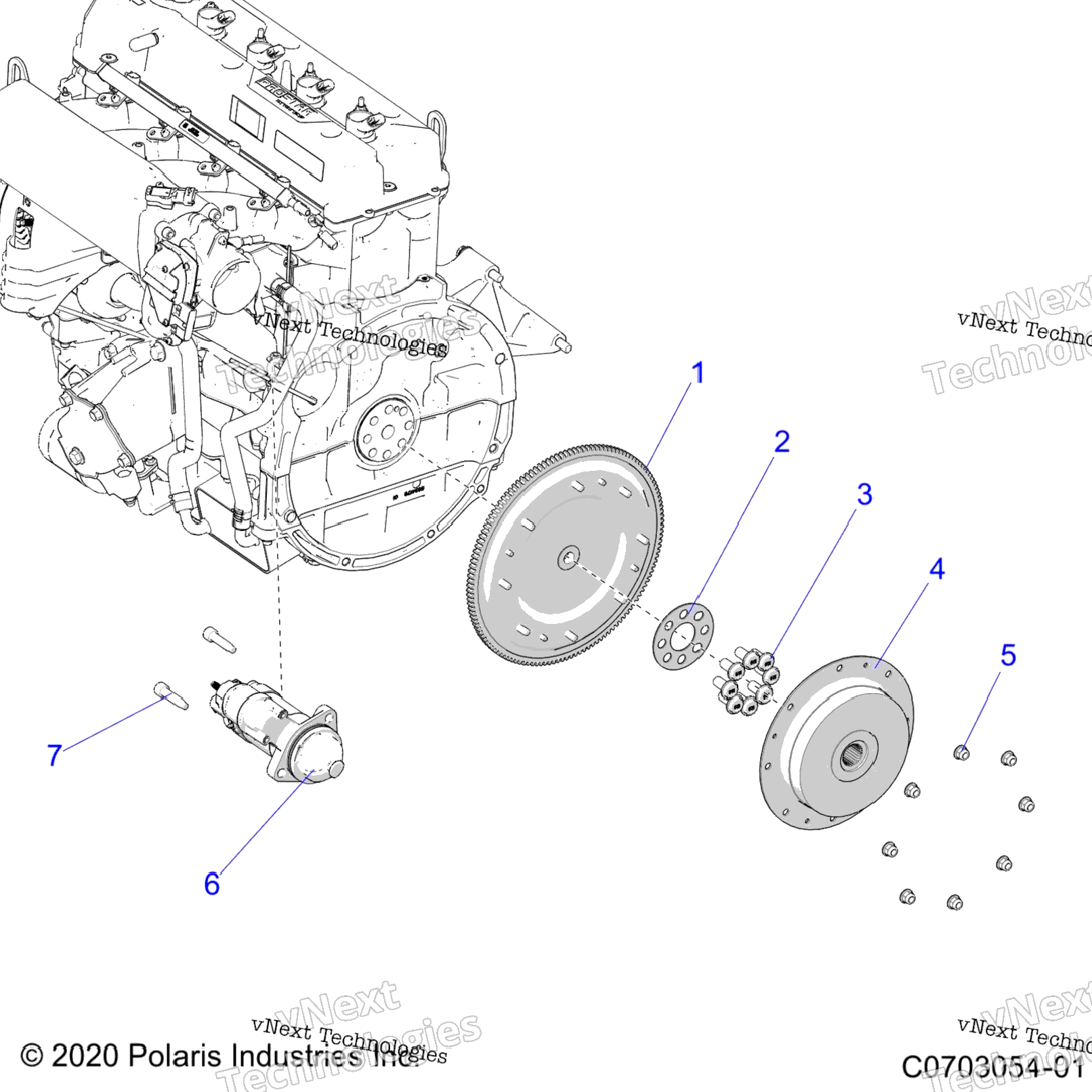 Engine, Starter, Flywheel