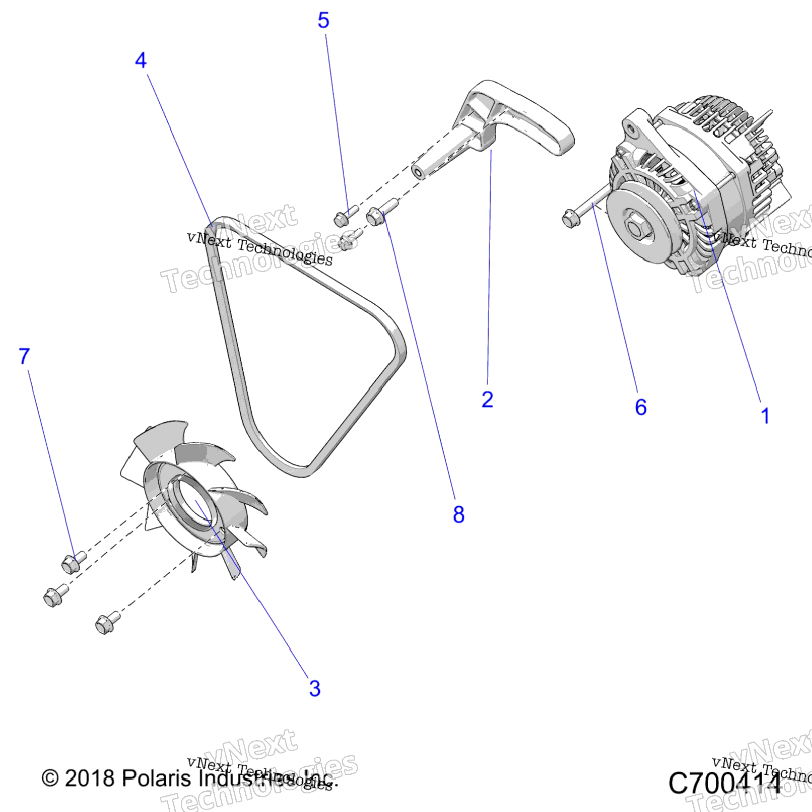 Engine, Engine, Alternator, Fan And Belt