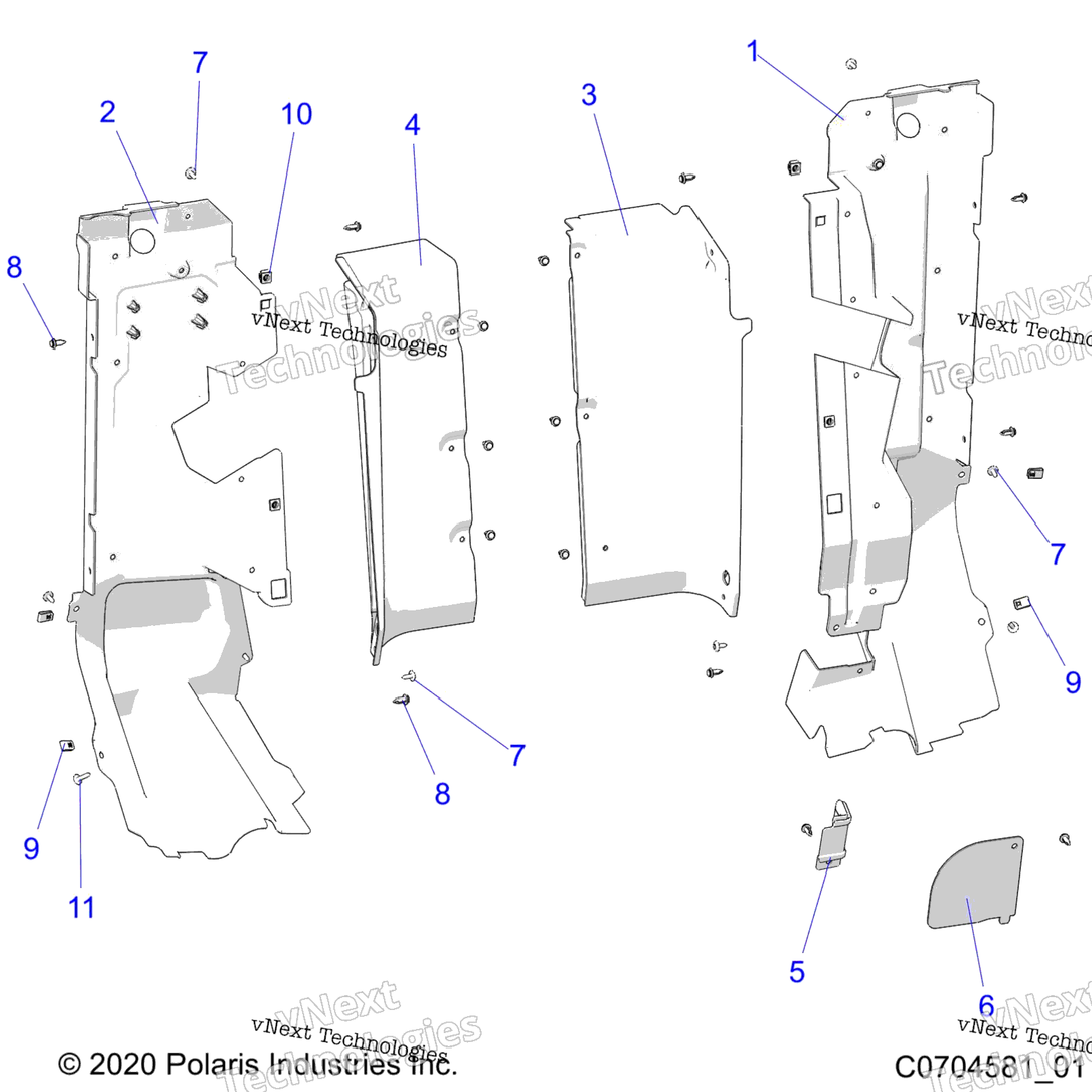 Body, Rear Closeoff, Side Panels