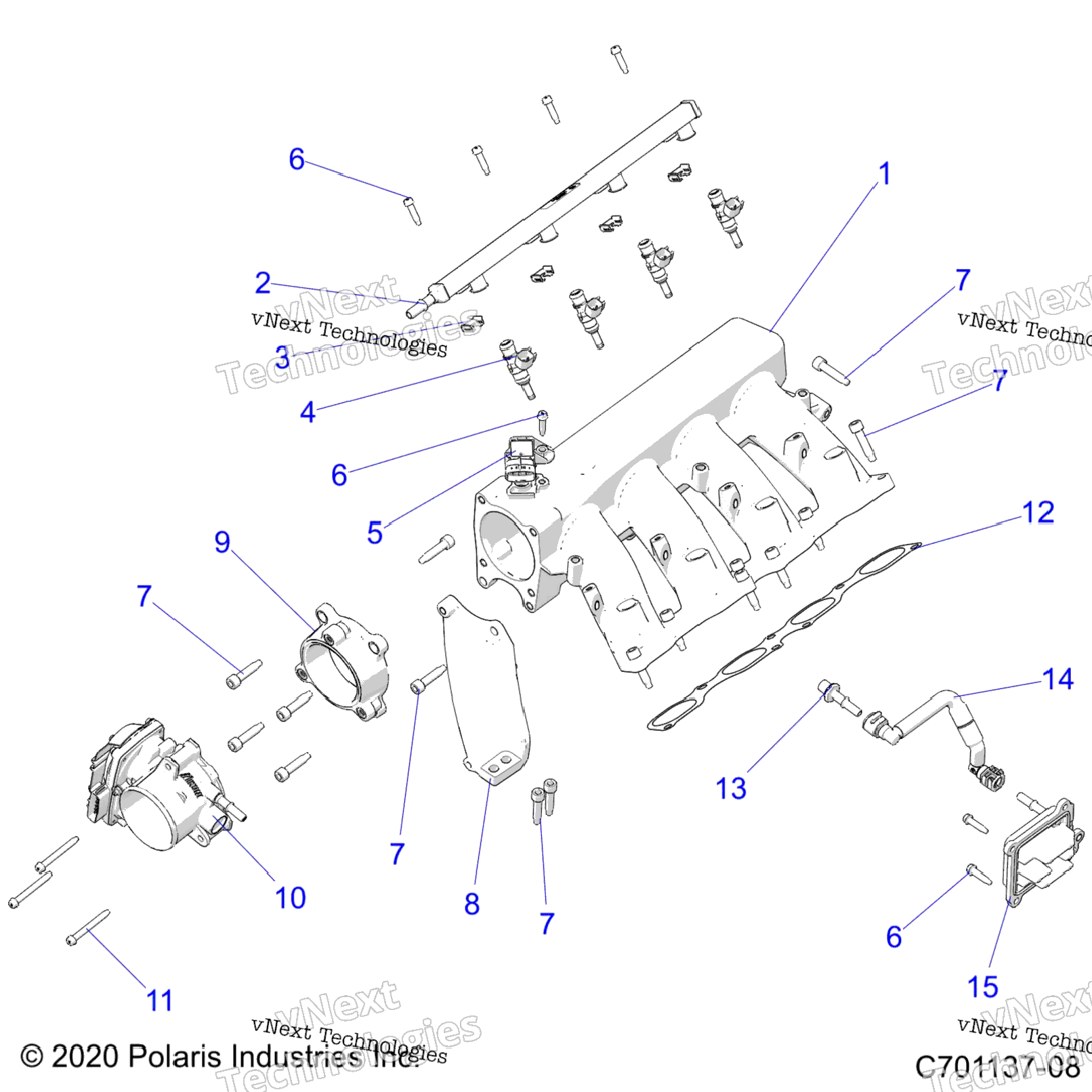 Engine, Intake Manifold, Fuel Rail