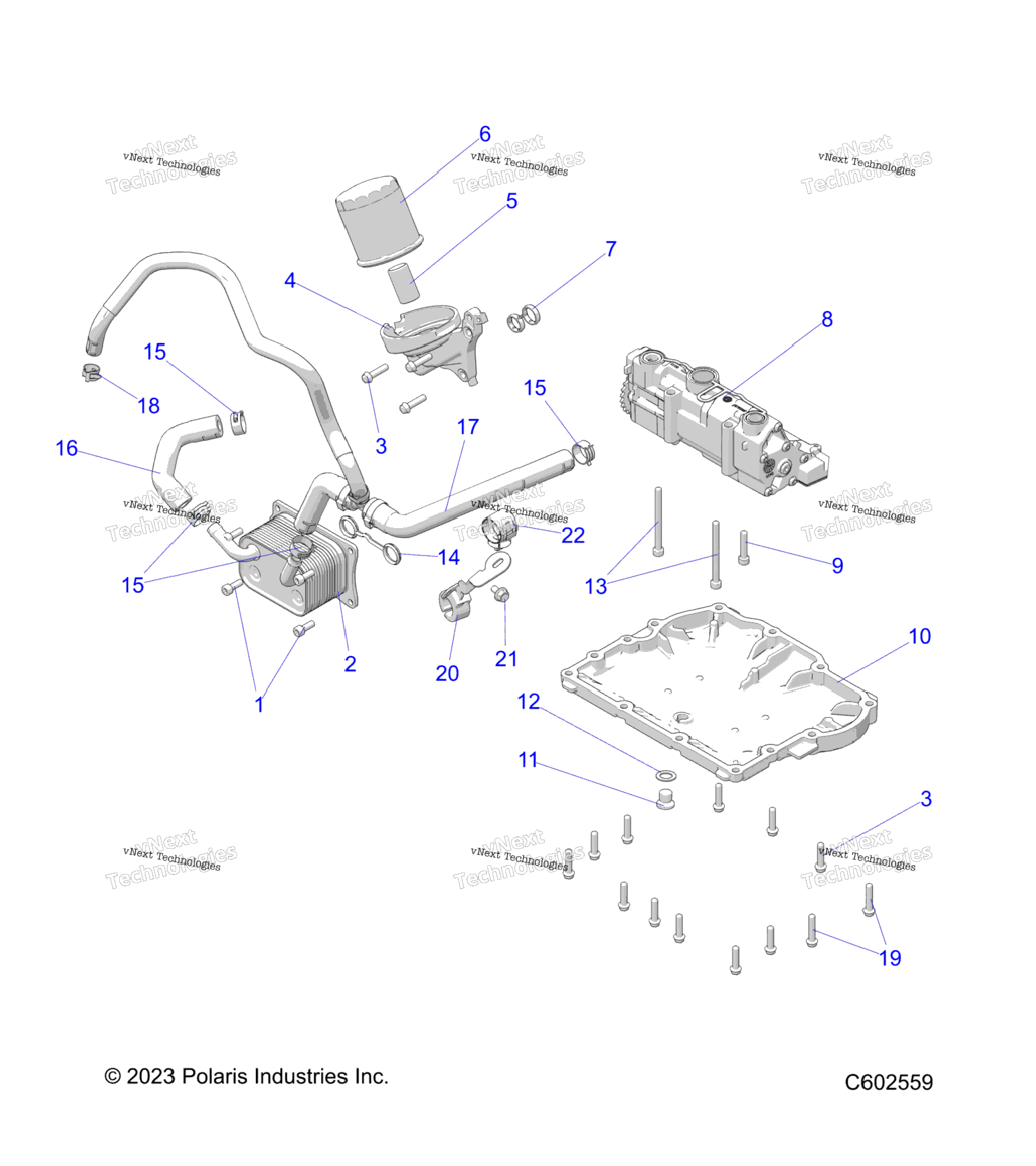 Engine, Oil PumpFilterCoolerHoses