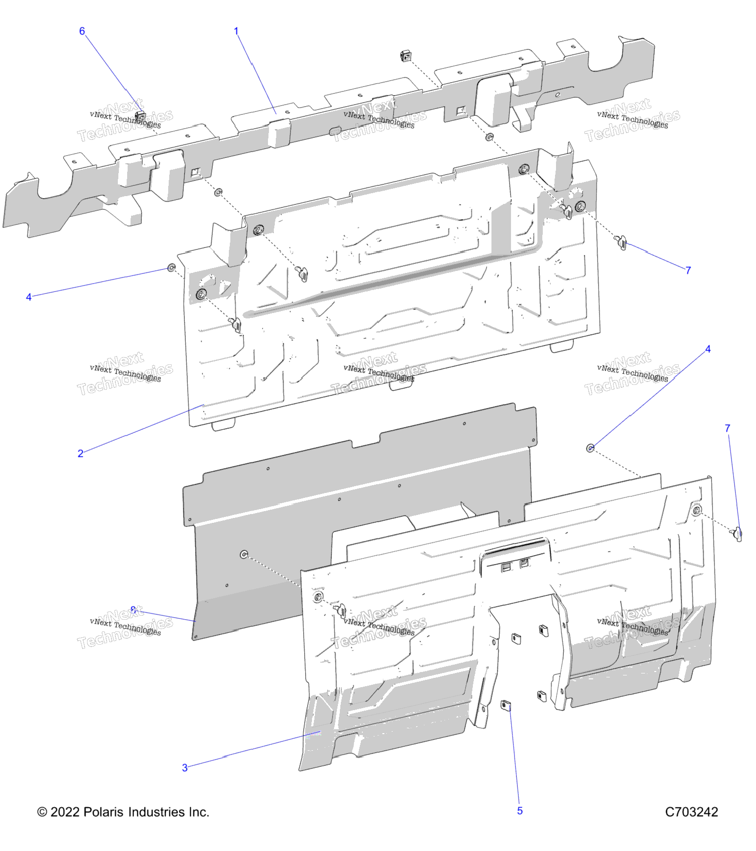 Body, Rear Closeoff, Center Panels