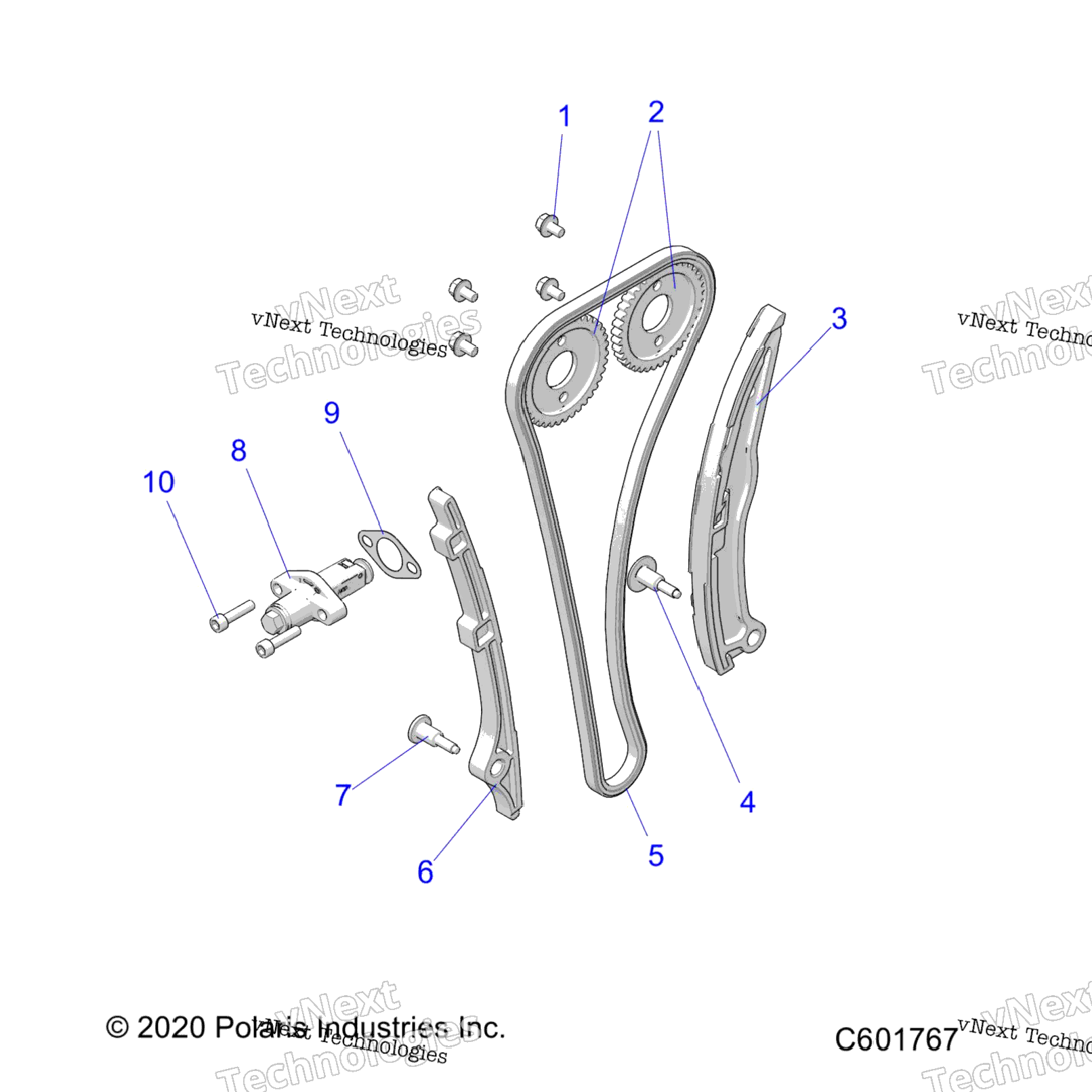 Engine, Camchain, Sprockets And Tensioner