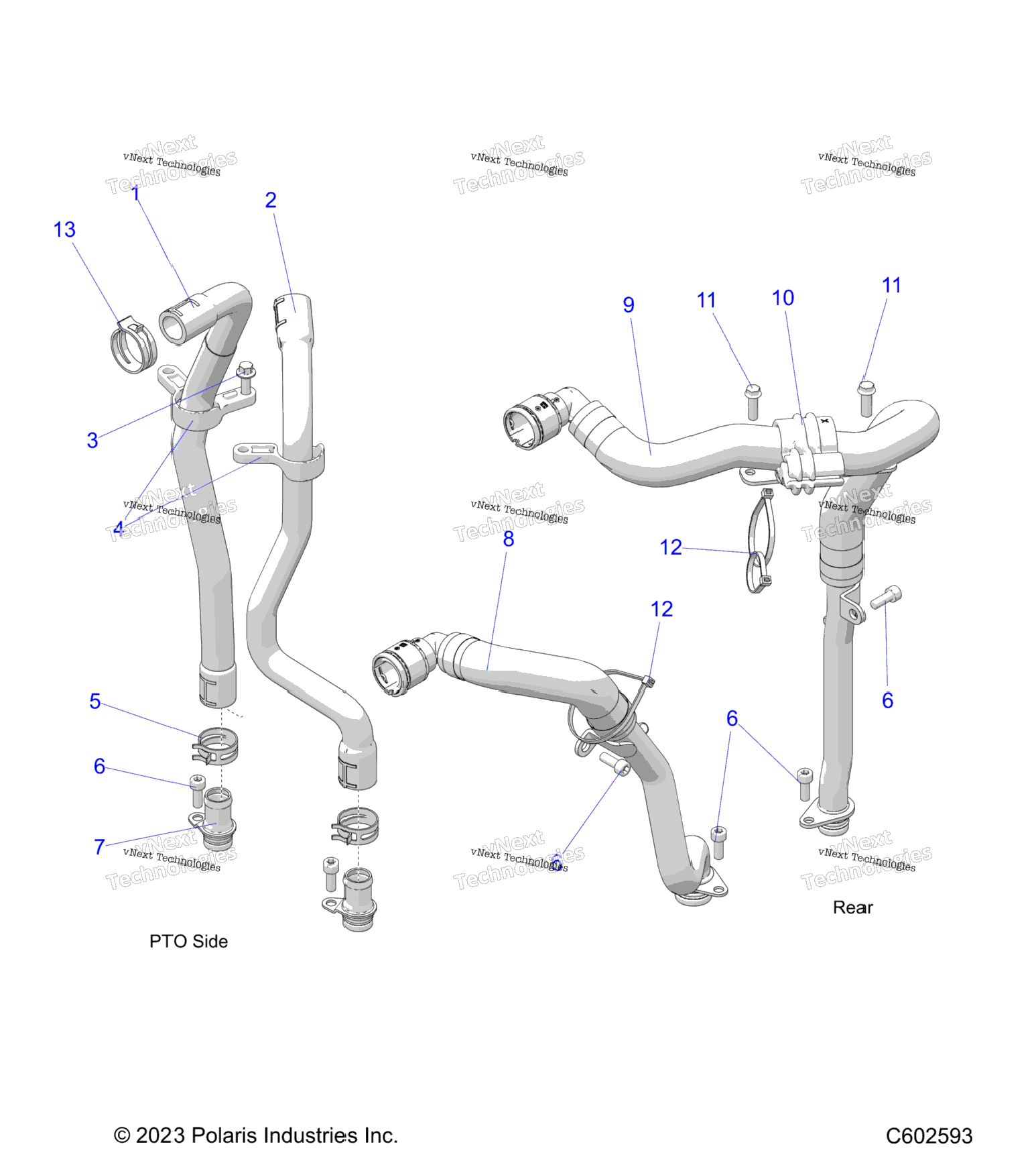 Engine, Oil Cooling Hoses