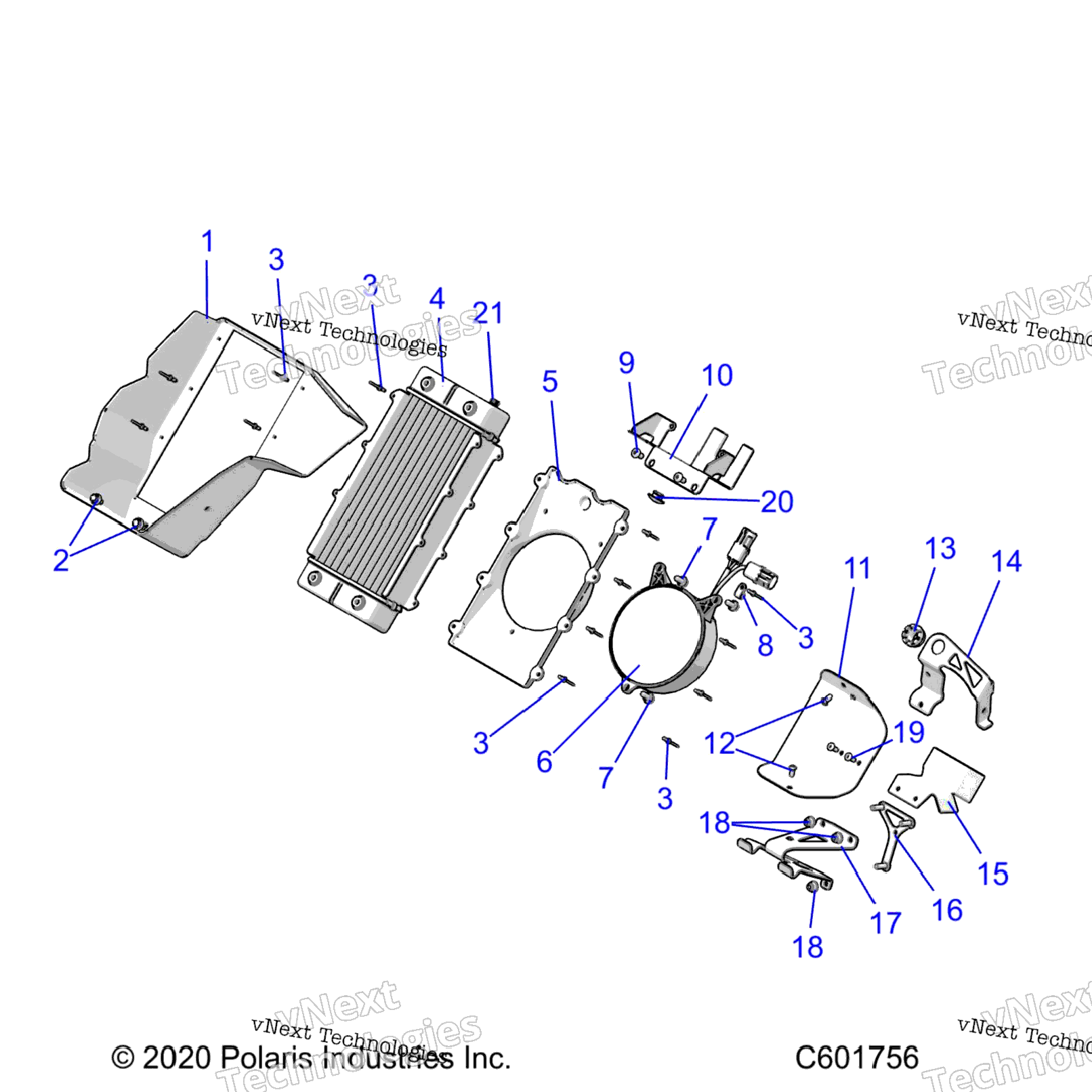 Engine, Radiator Mounting